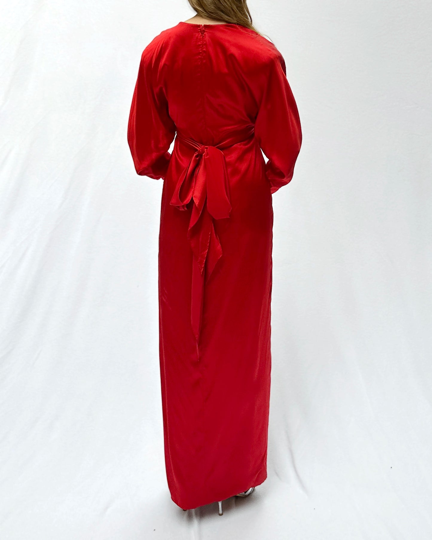 1980s Galanos Demi-Couture Satin Gown