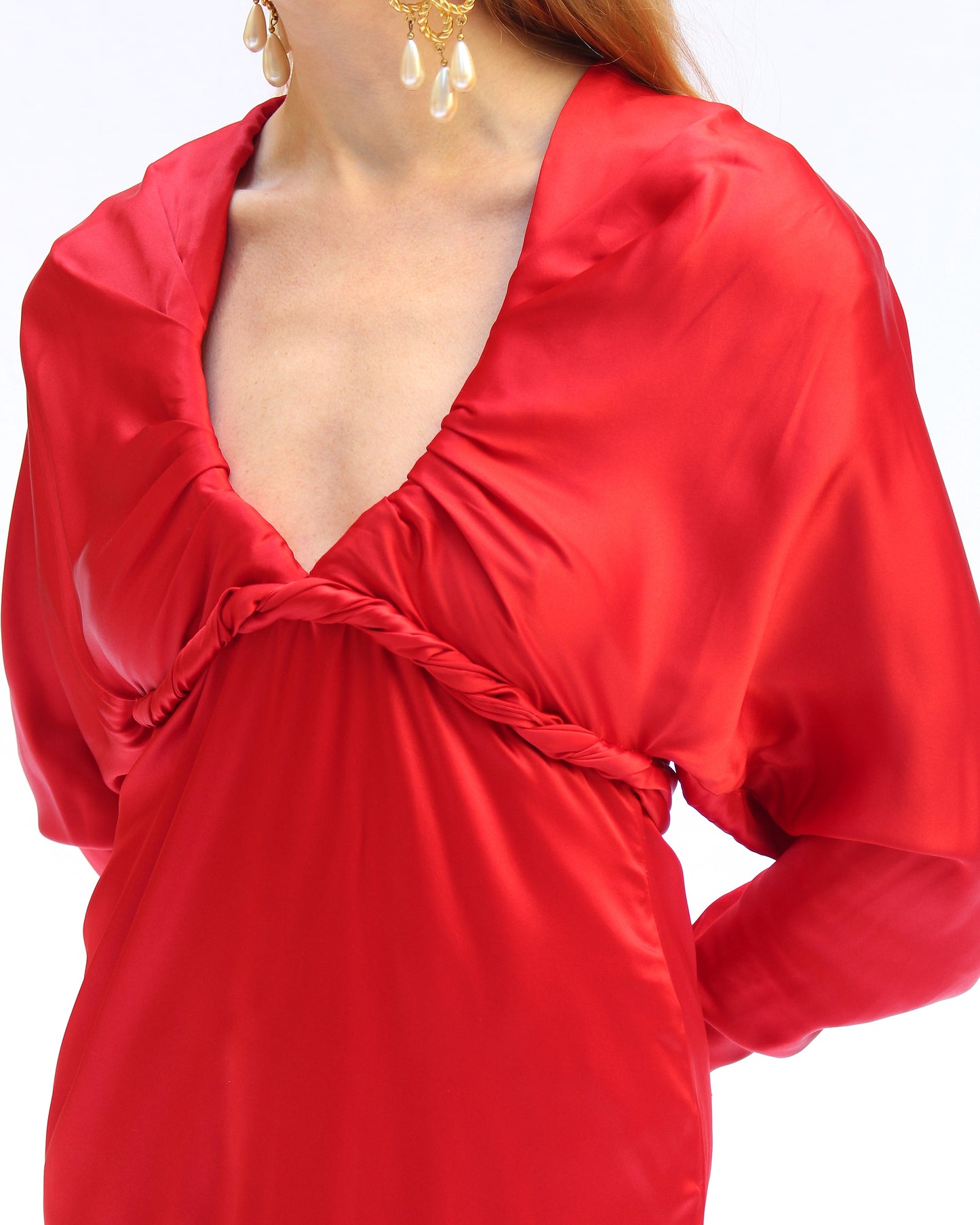 1980s Galanos Demi-Couture Satin Gown