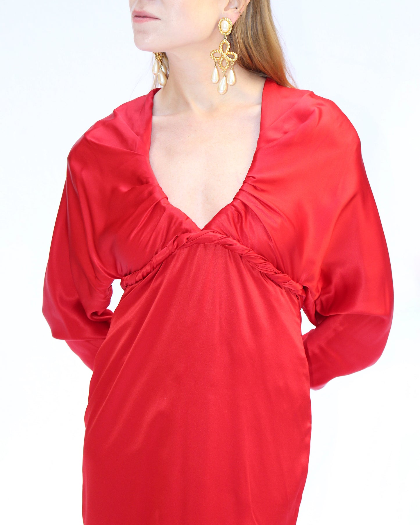 1980s Galanos Demi-Couture Satin Gown