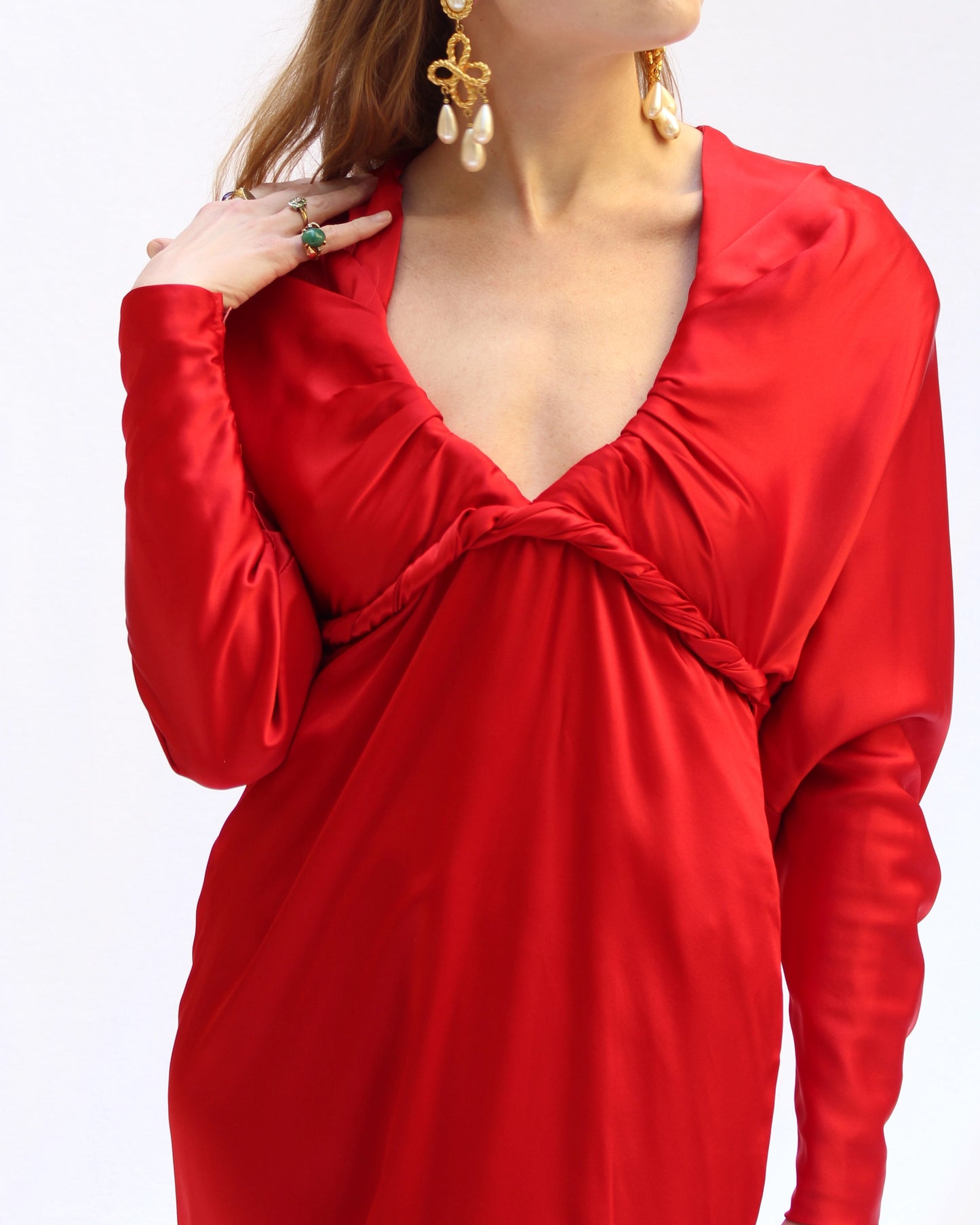 1980s Galanos Demi-Couture Satin Gown