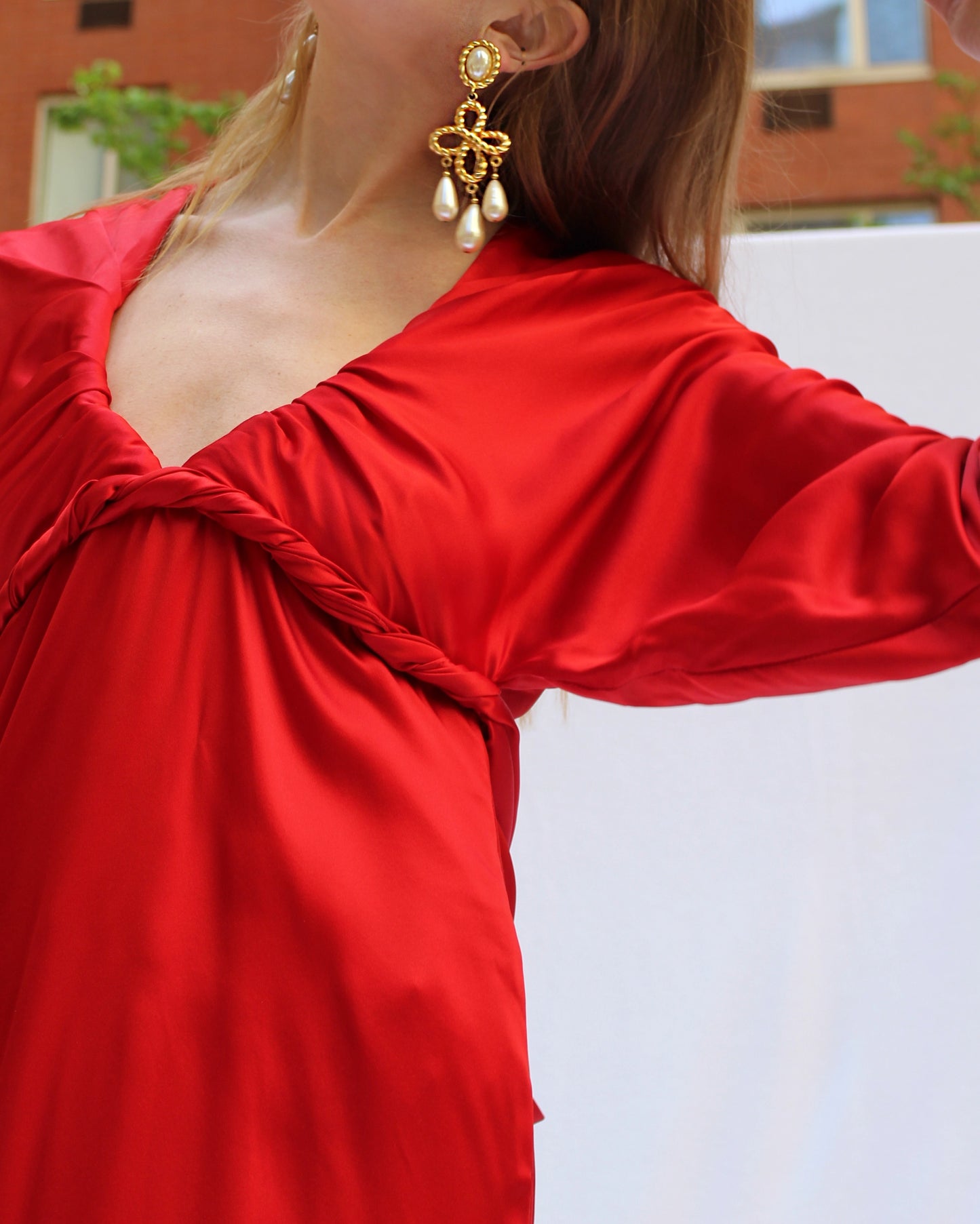 1980s Galanos Demi-Couture Satin Gown