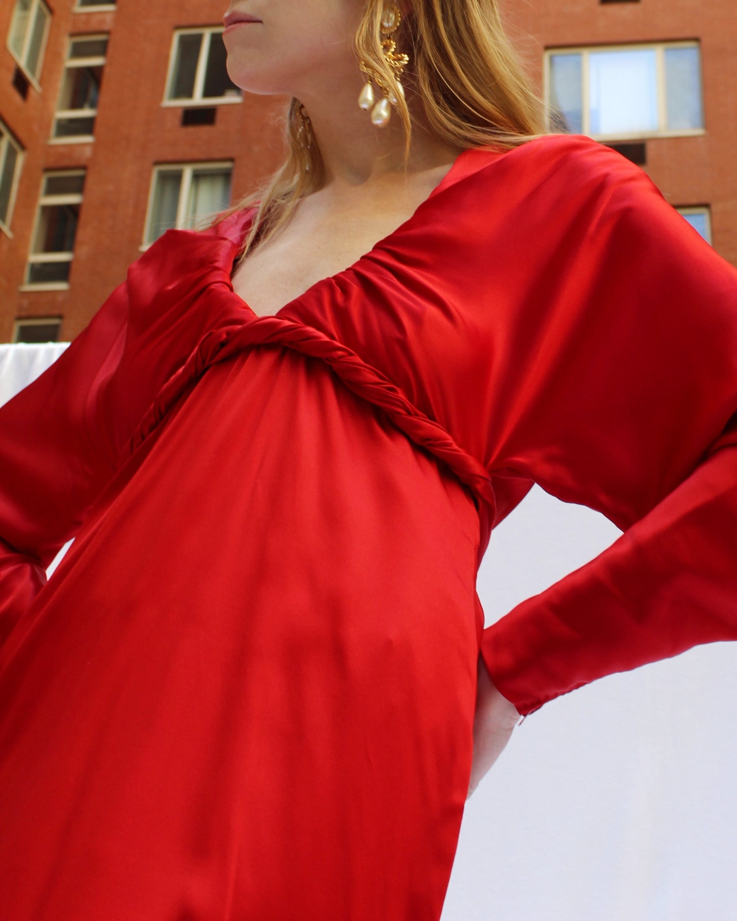 1980s Galanos Demi-Couture Satin Gown