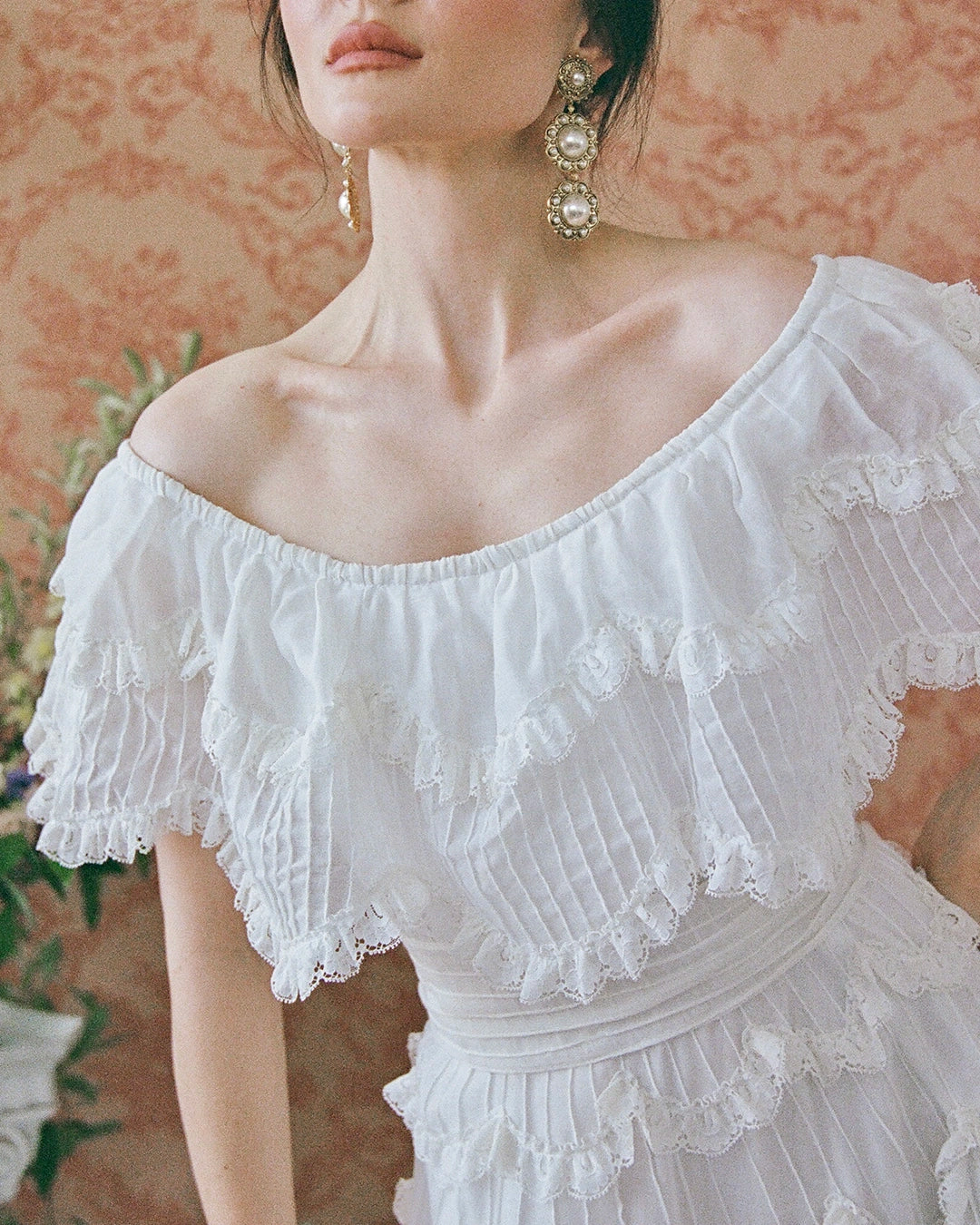 Vintage Baroque Revival Double-Drop Pearl Earrings