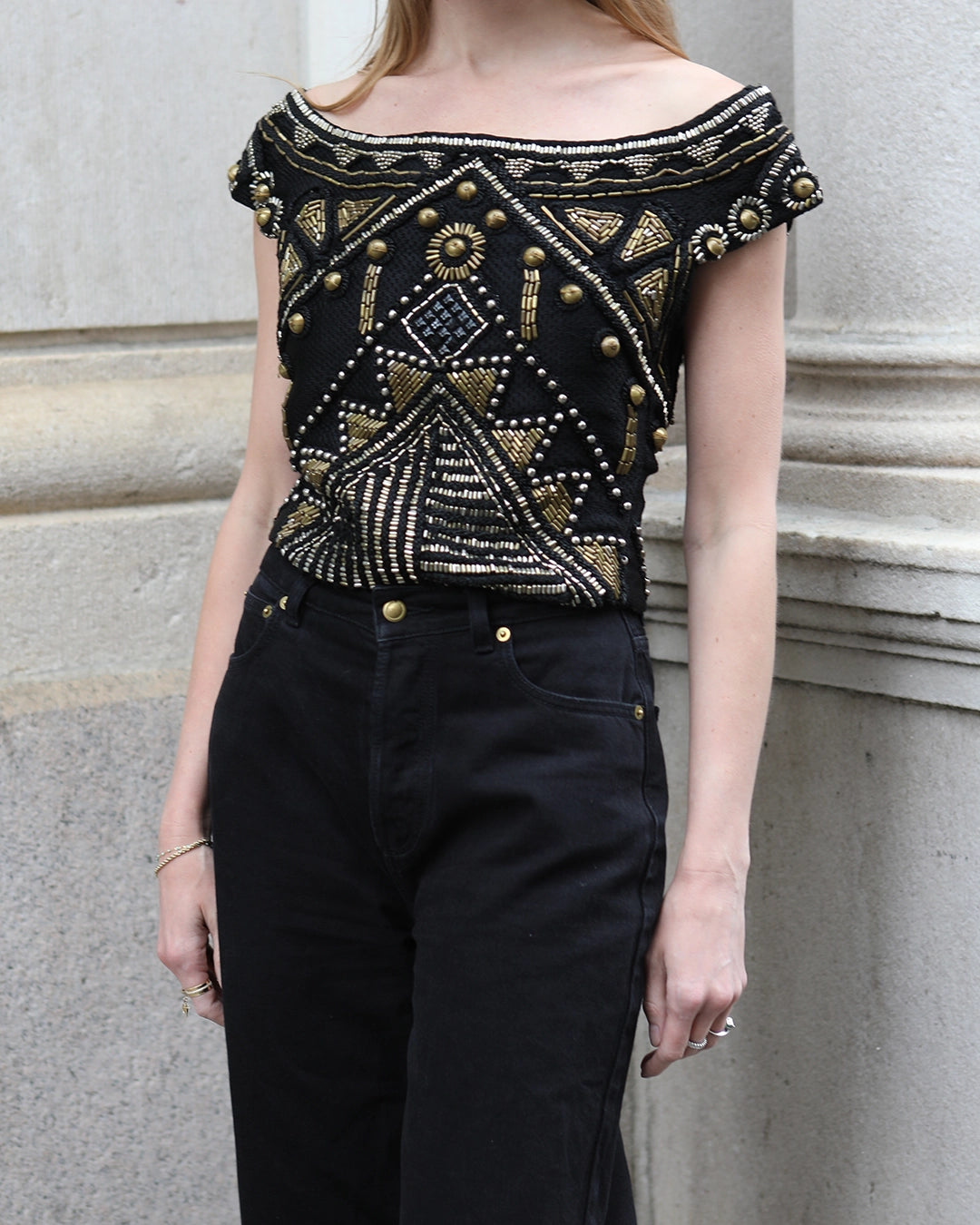 Vintage Gianni Versace Spring 1990 Embellished Top