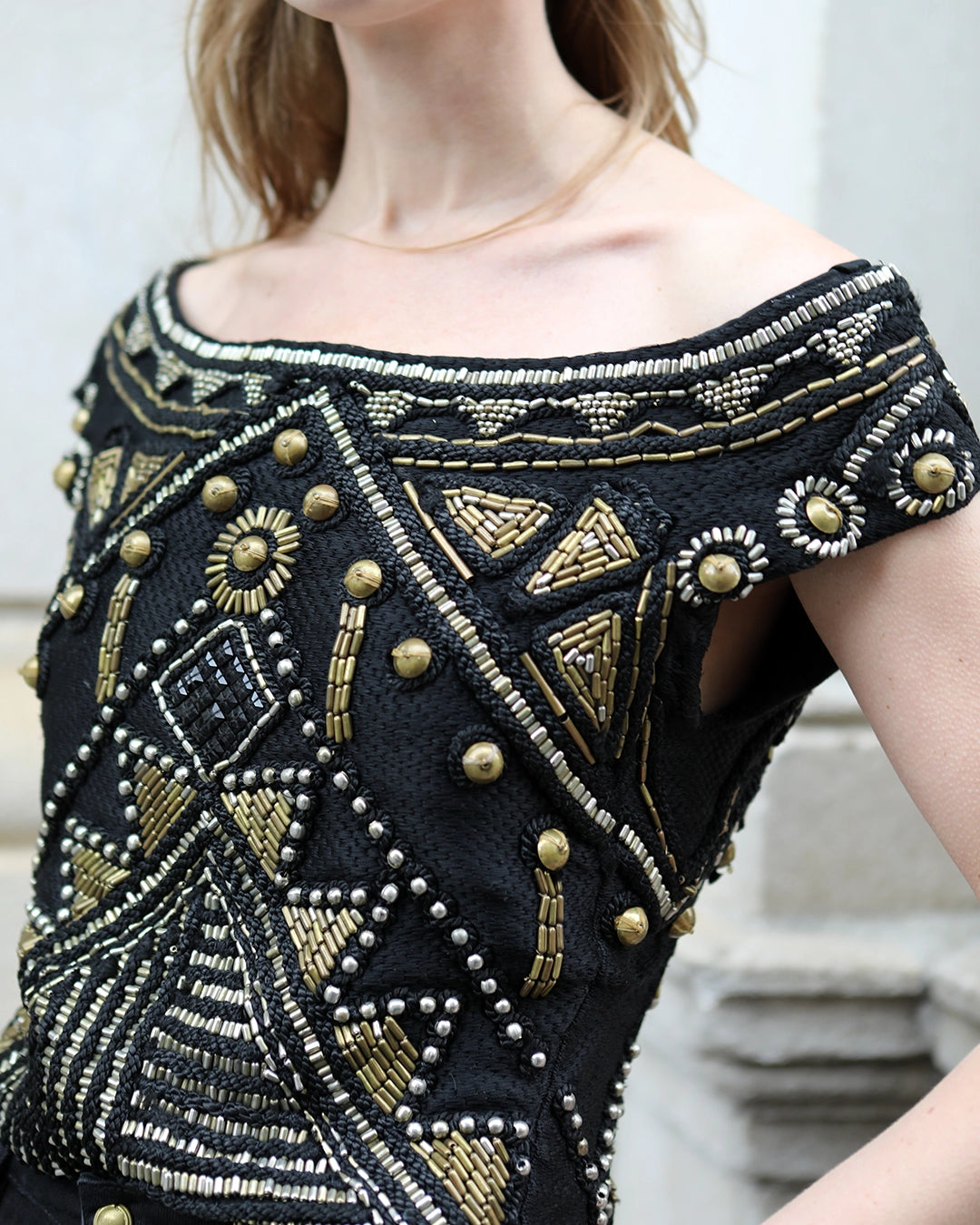 Vintage Gianni Versace Spring 1990 Embellished Top