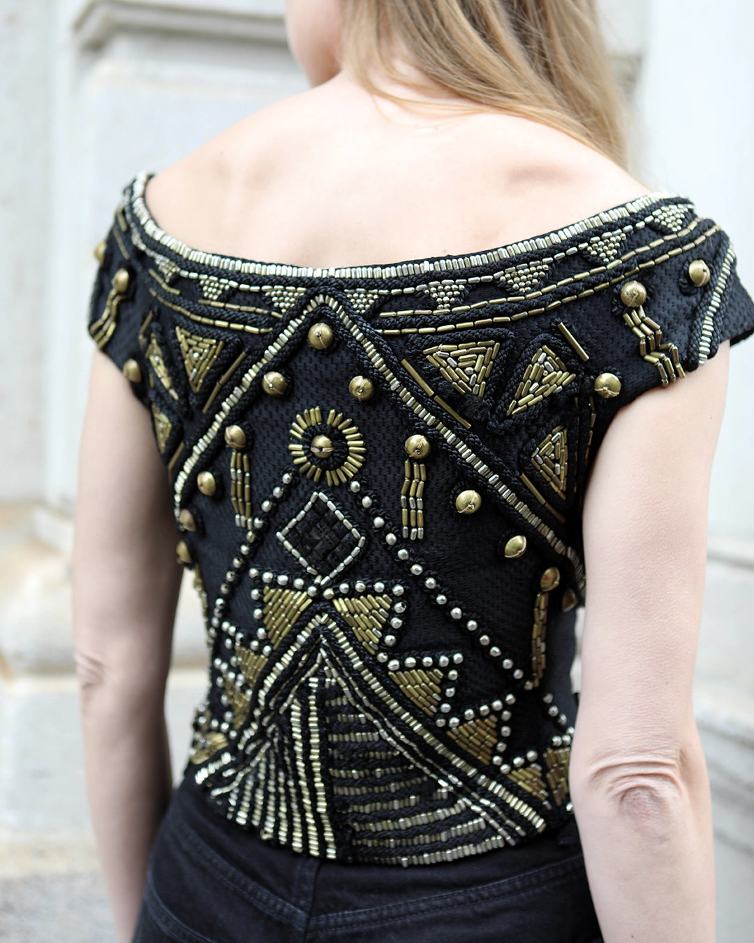 Vintage Gianni Versace Spring 1990 Embellished Top