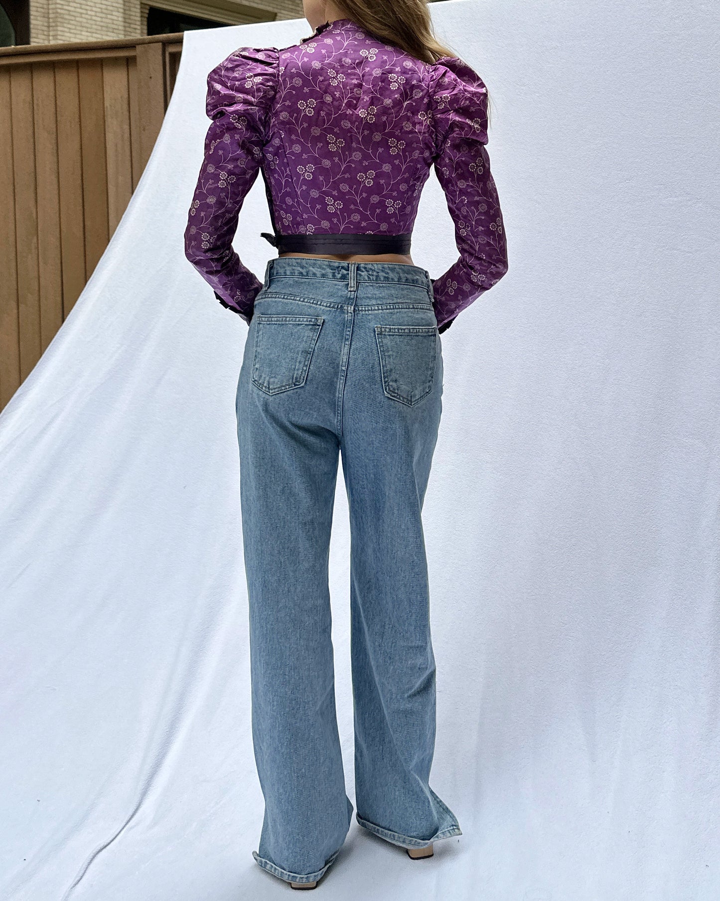 Antique Victorian Silk Bodice With Crochet Details