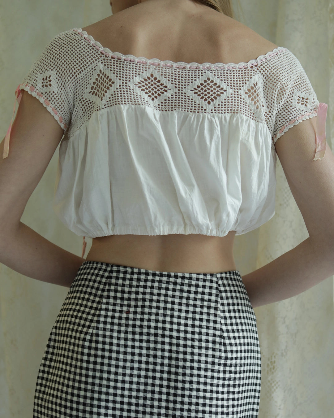 Antique Edwardian Hand-Crochet Corset Cover