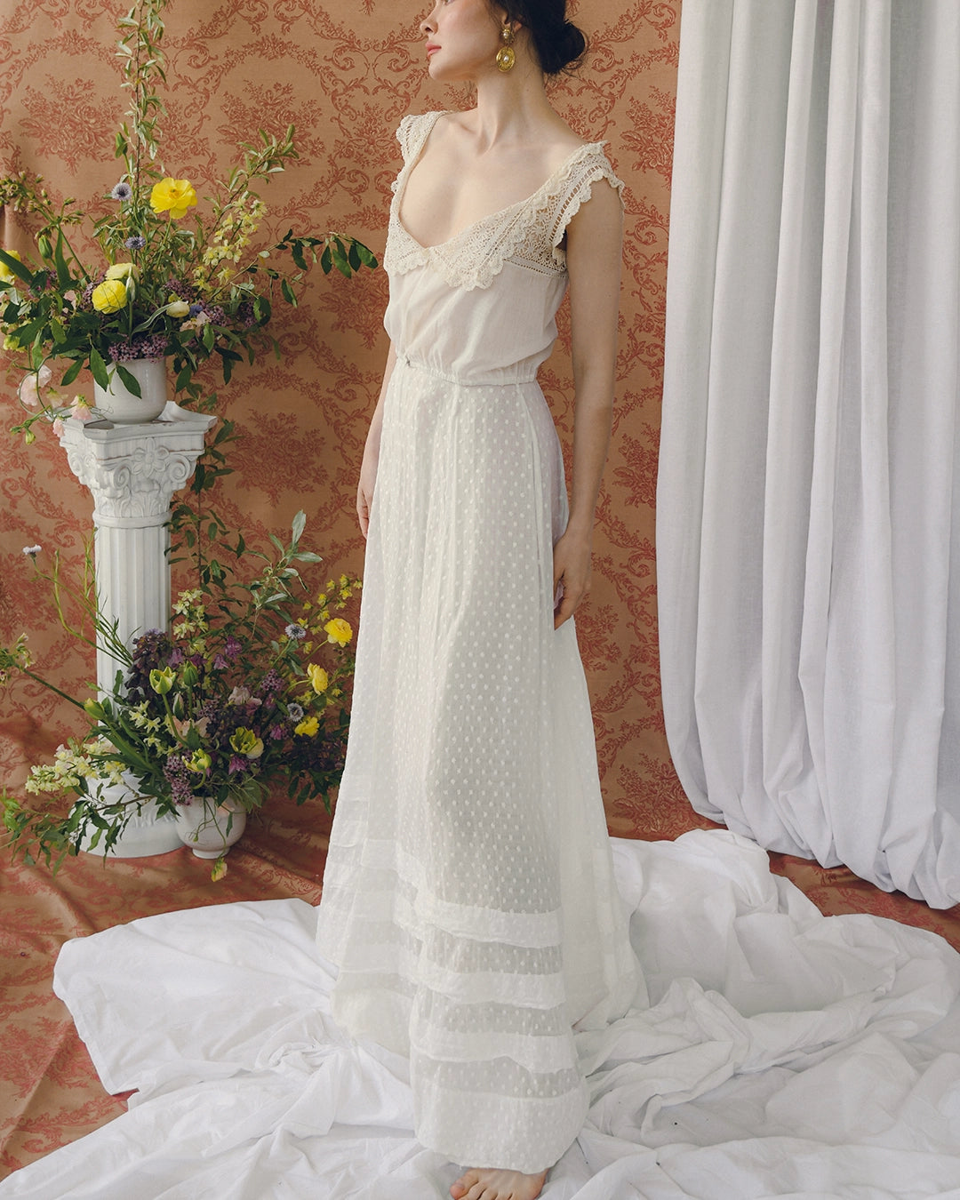 Antique Edwardian Swiss Dot Skirt