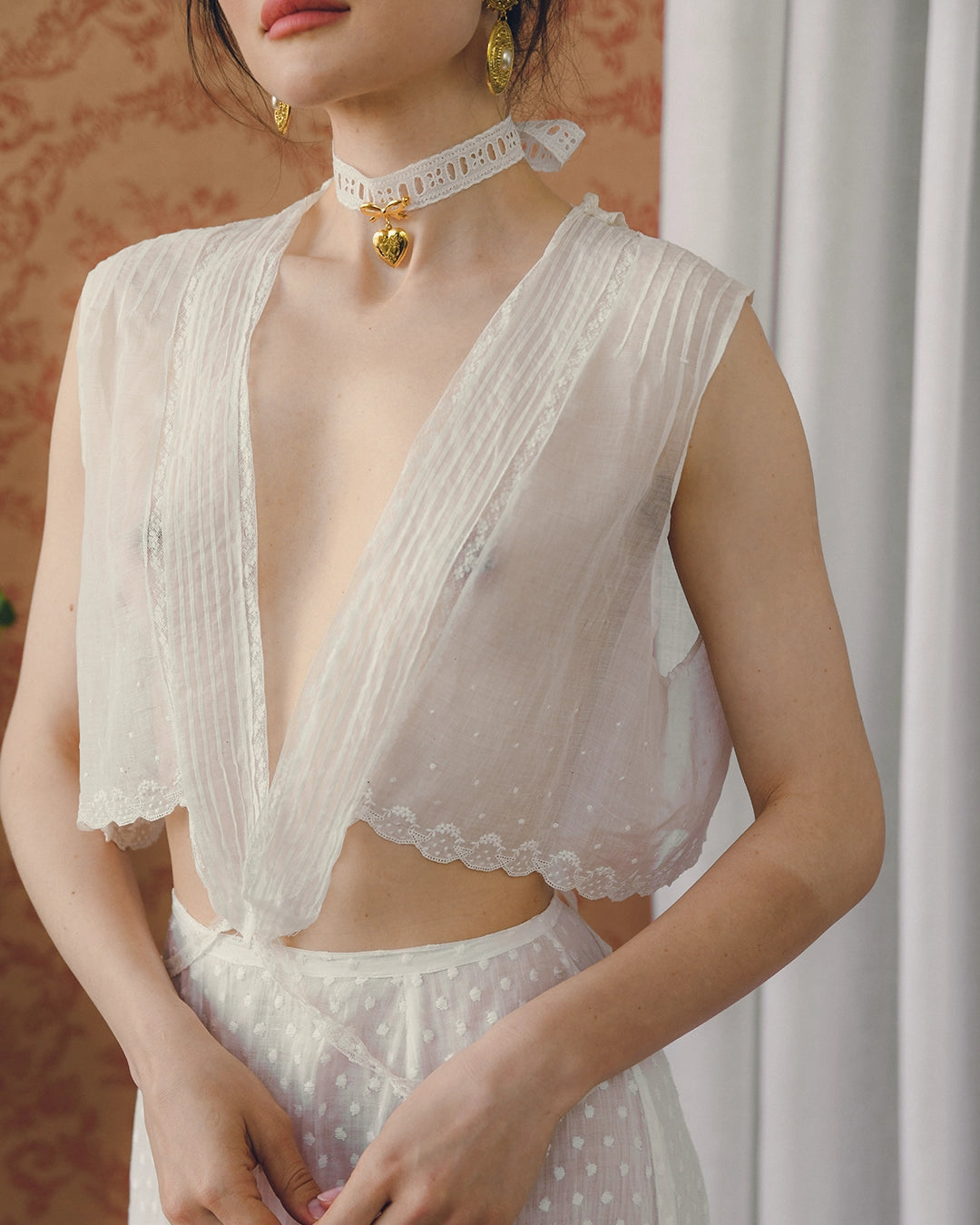 Antique 1880s Victorian Lace-Inset Chemise With Hand-Embroidered Broderie Anglaise