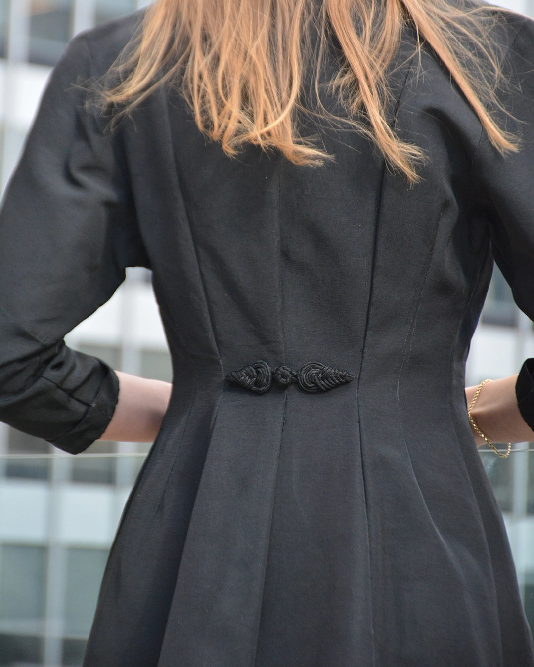 Antique Faille Princess Coat Frock with Frog Closures