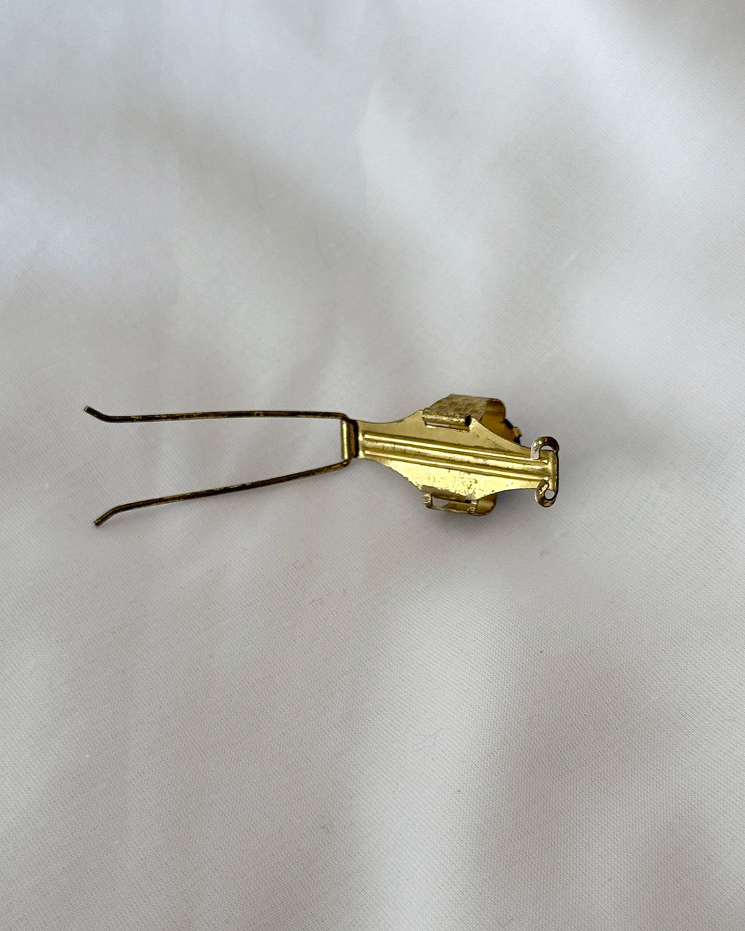 Antique Gold Barrette with Blue Stone