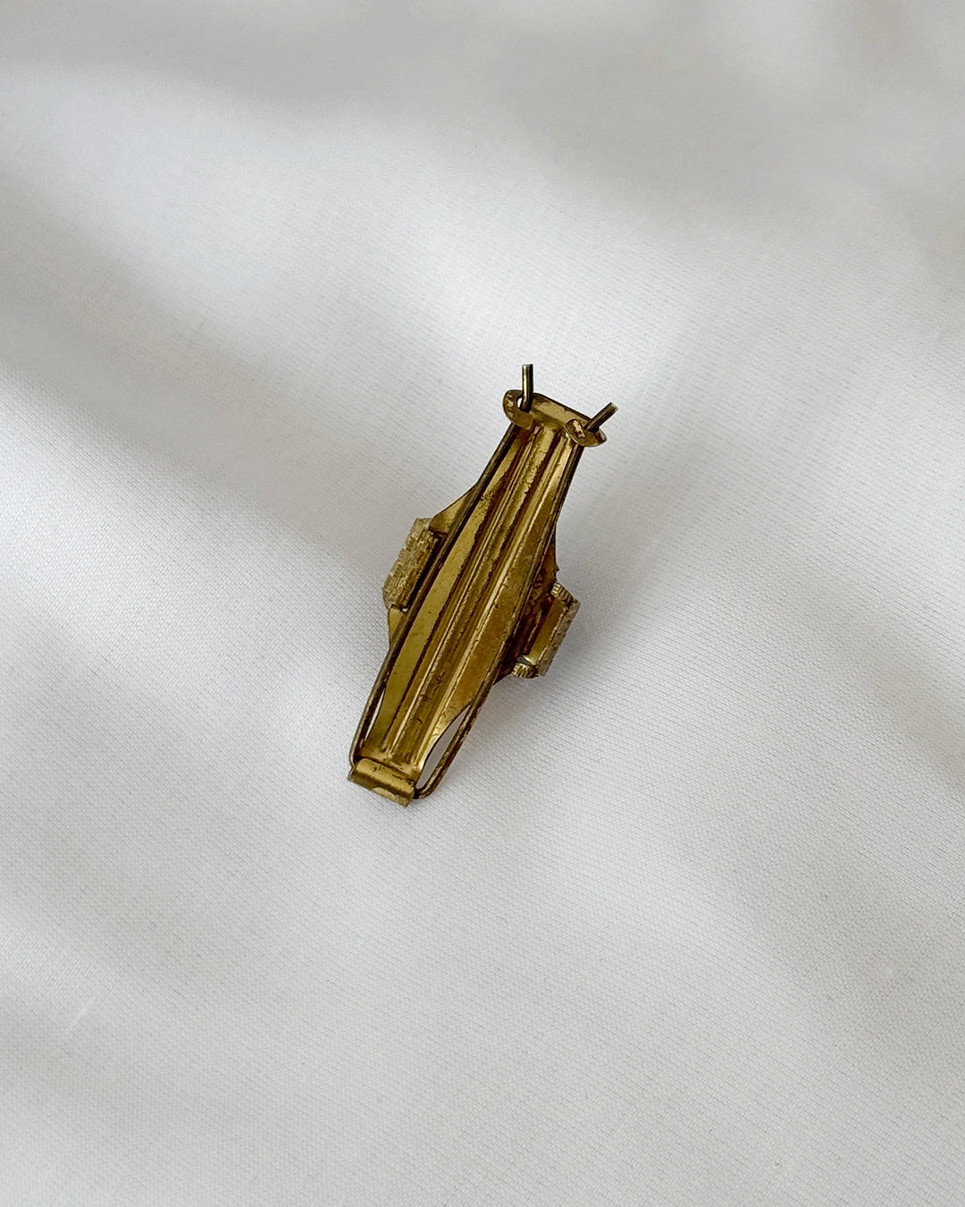 Antique Gold Barrette with Blue Stone