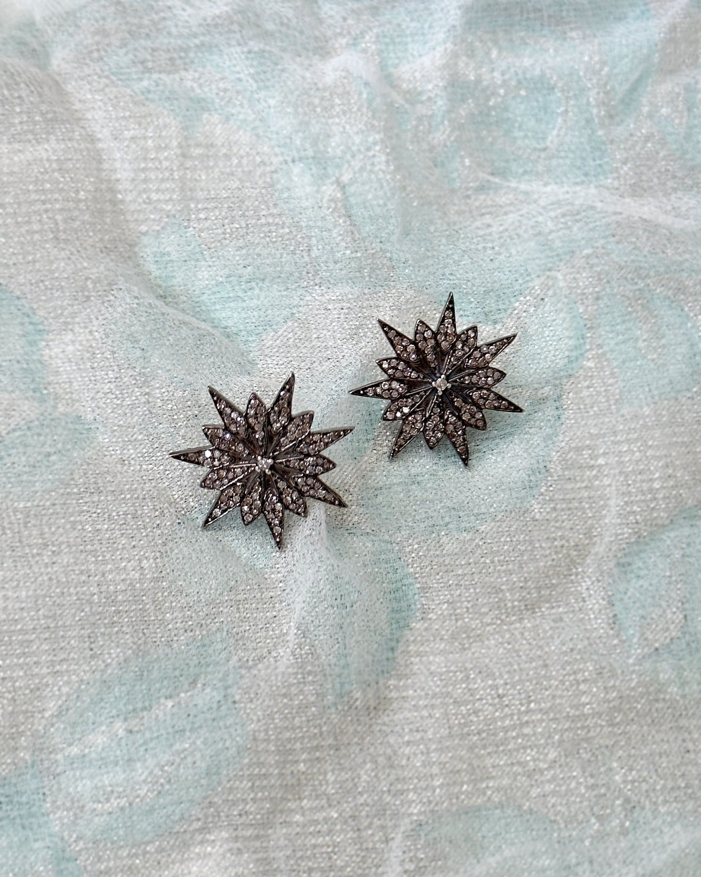 Vintage Diamond Starburst Earrings