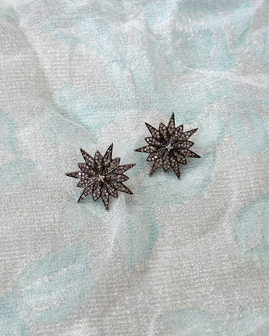 Vintage Diamond Starburst Earrings