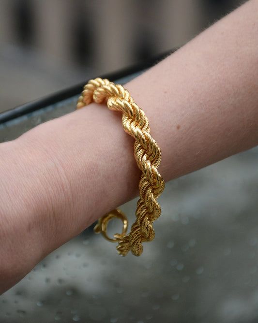 Italian Vintage Gold Rope Chain Bracelet