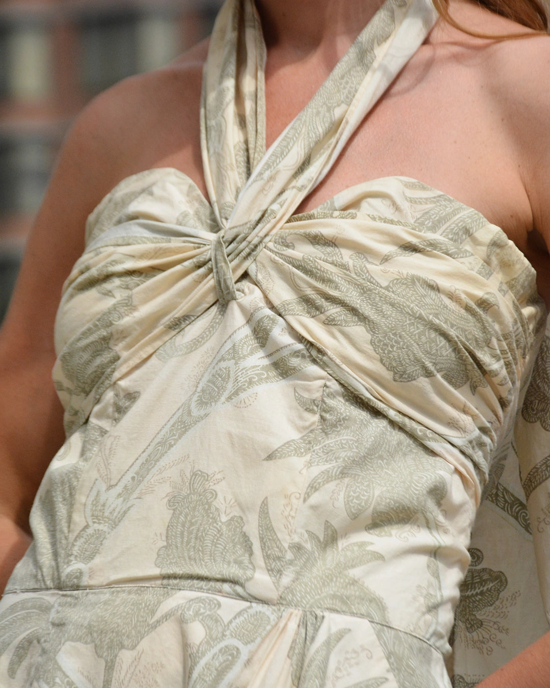 Vintage 1950s Halter-Neck Dress with Sarong-Style Skirt