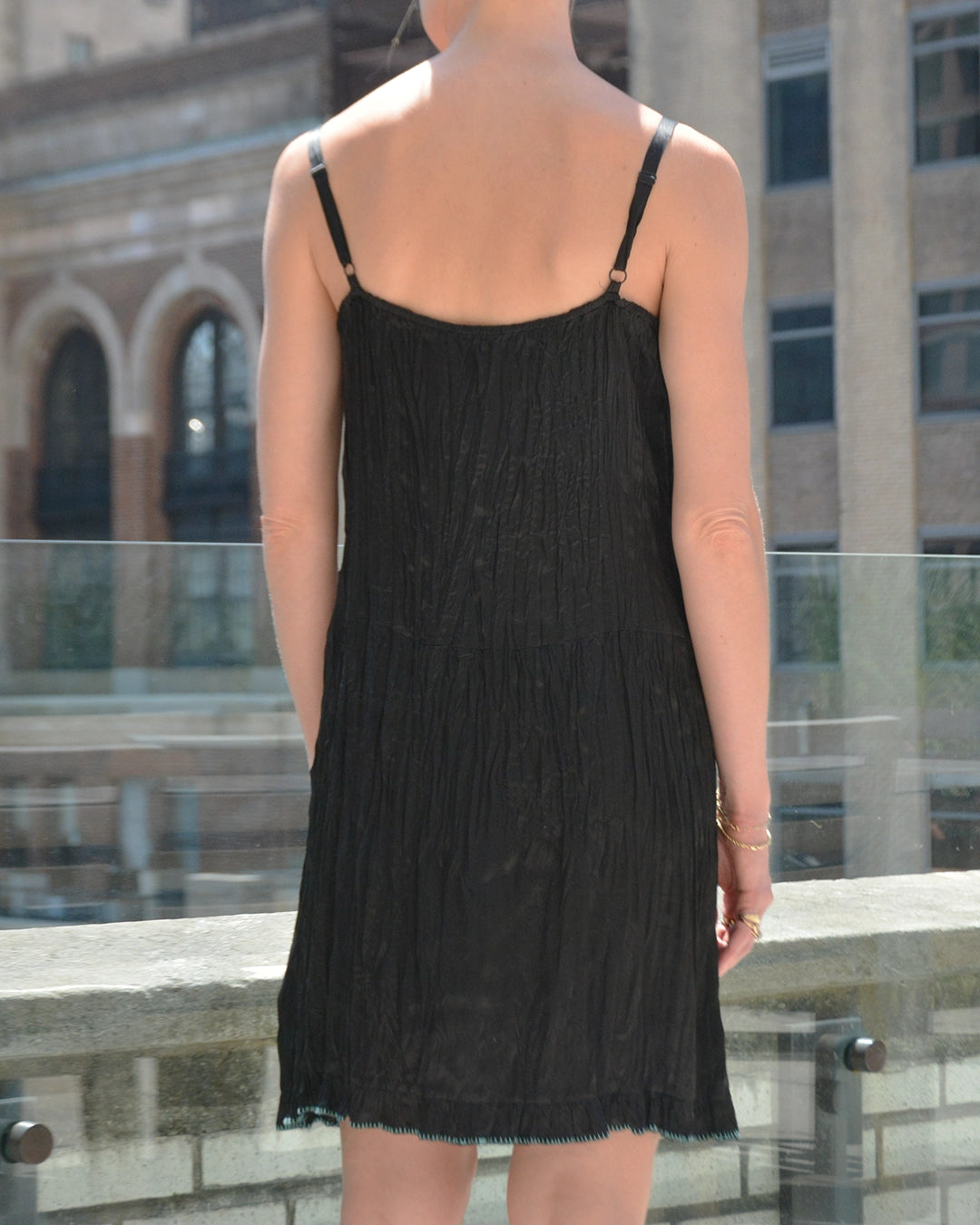 Vintage Y2K Betsey Johnson Silk 1920s-Style Chemise Dress