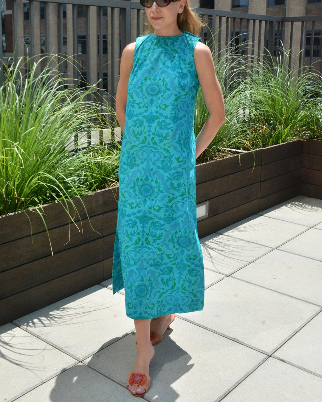 Vintage 1960s Thai Cotton Block-Printed Sundress