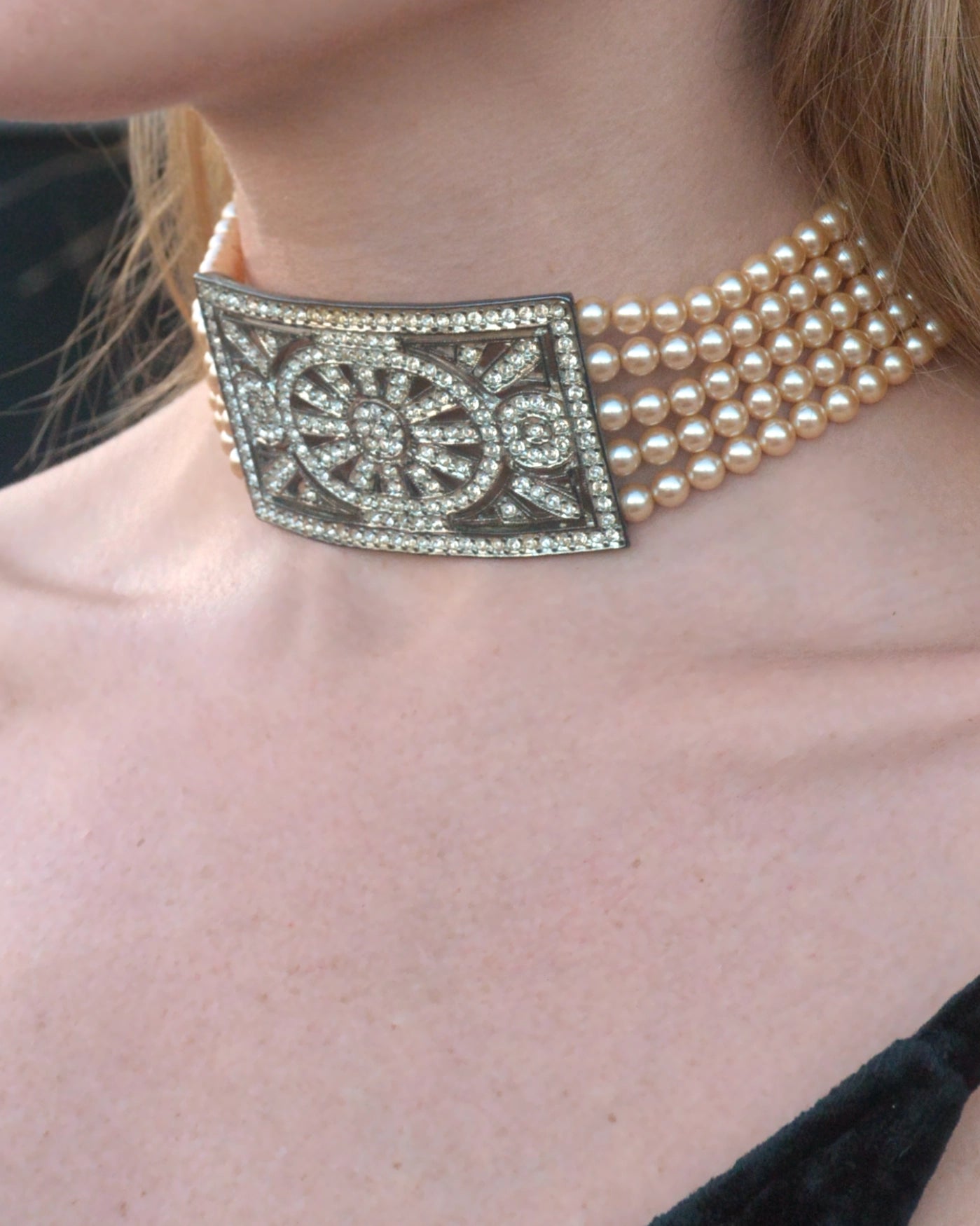 Vintage Edwardian-Style Pearl Choker Necklace