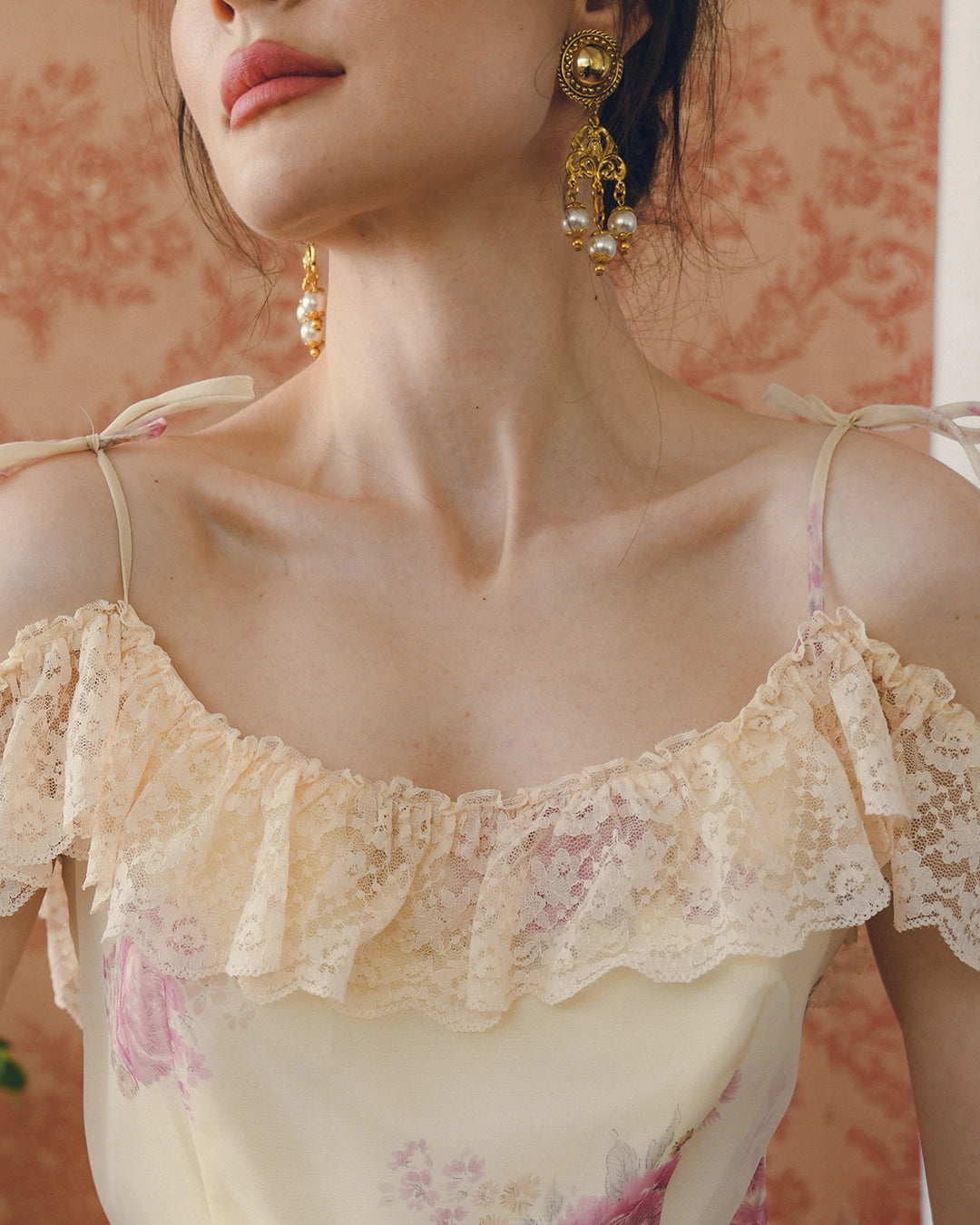 Vintage Gold And Pearl Rococo Girandole Chandelier Earrings