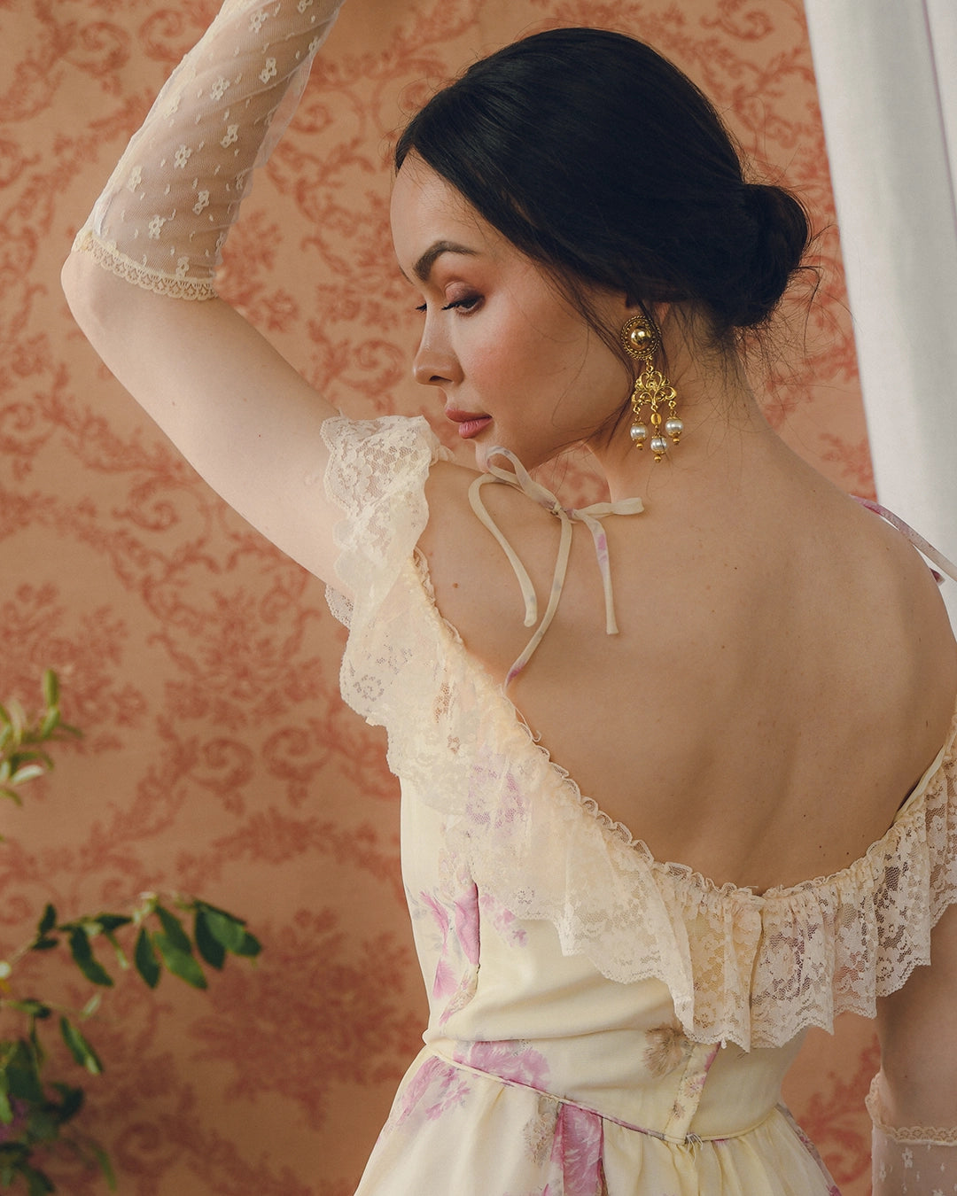 Vintage Gold And Pearl Rococo Girandole Chandelier Earrings
