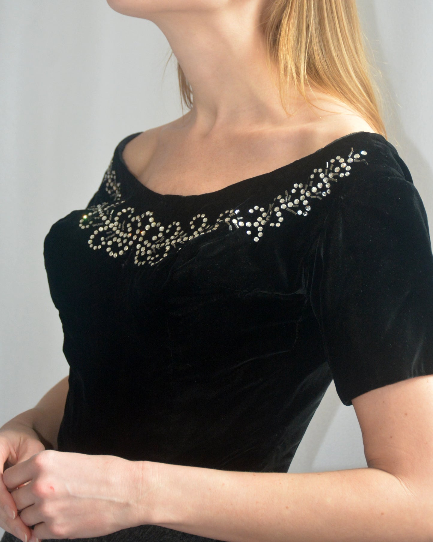 Vintage 1950s Velvet Corset Bodice