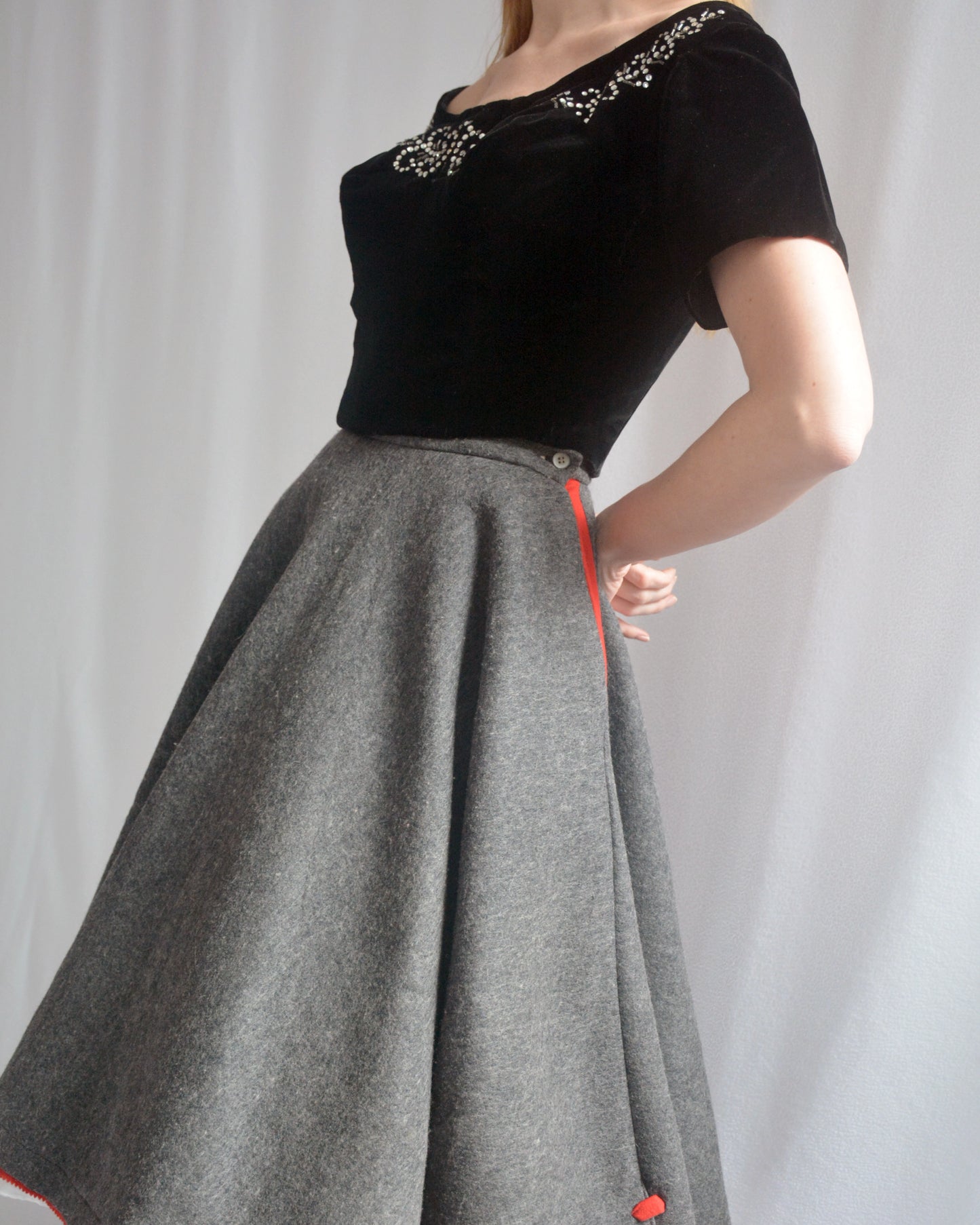 Vintage 1950s Velvet Corset Bodice