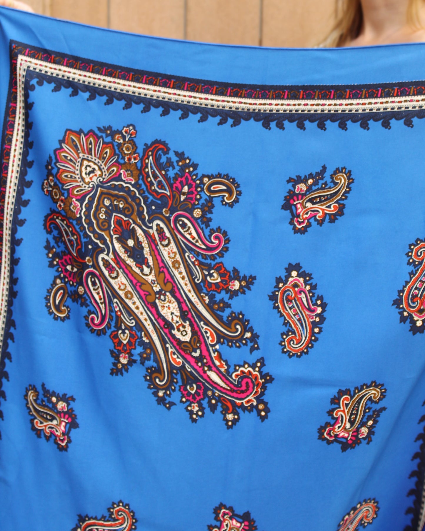 Vintage Printed Silk Scarf