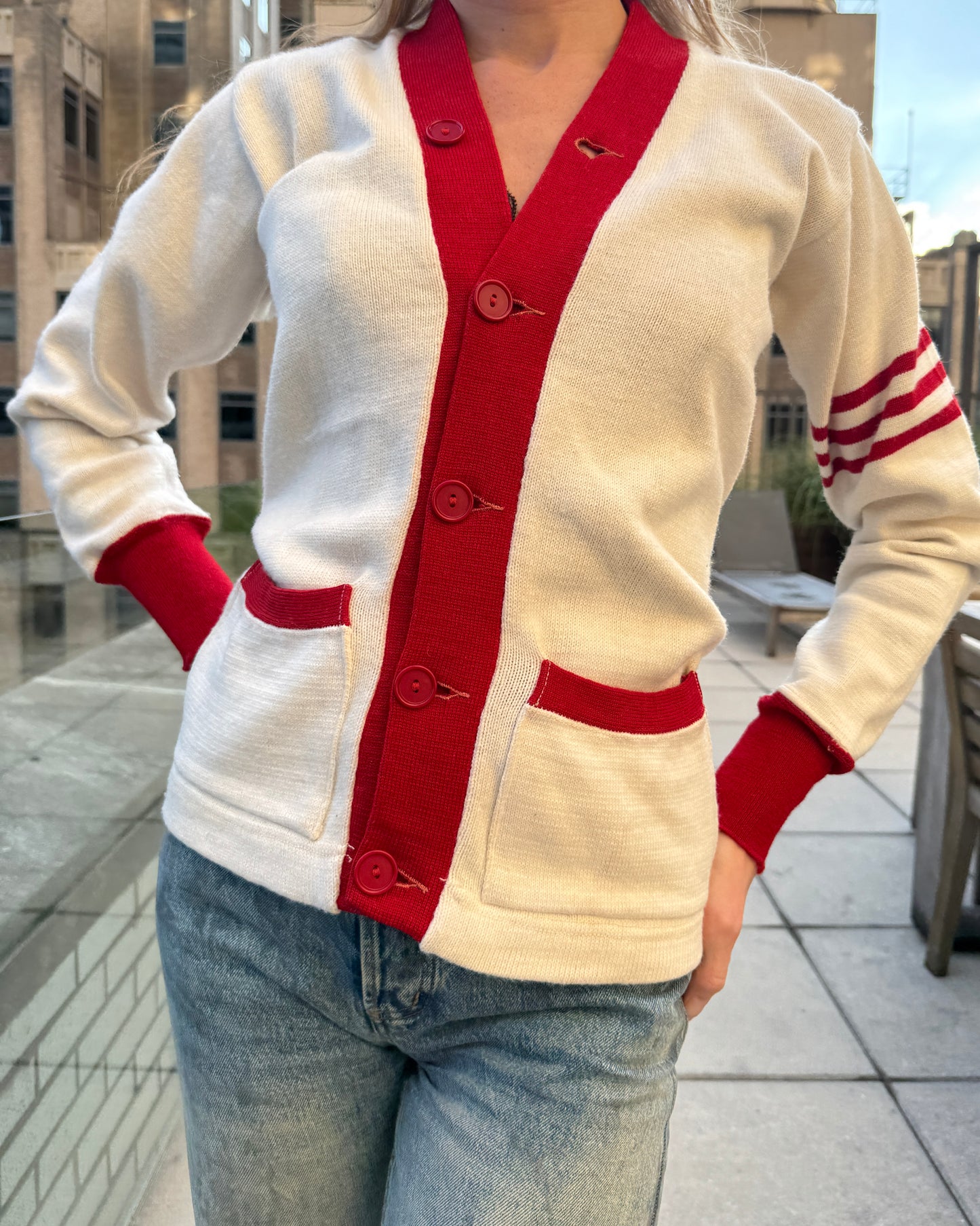 Vintage 1960s Wool Varsity Cardigan