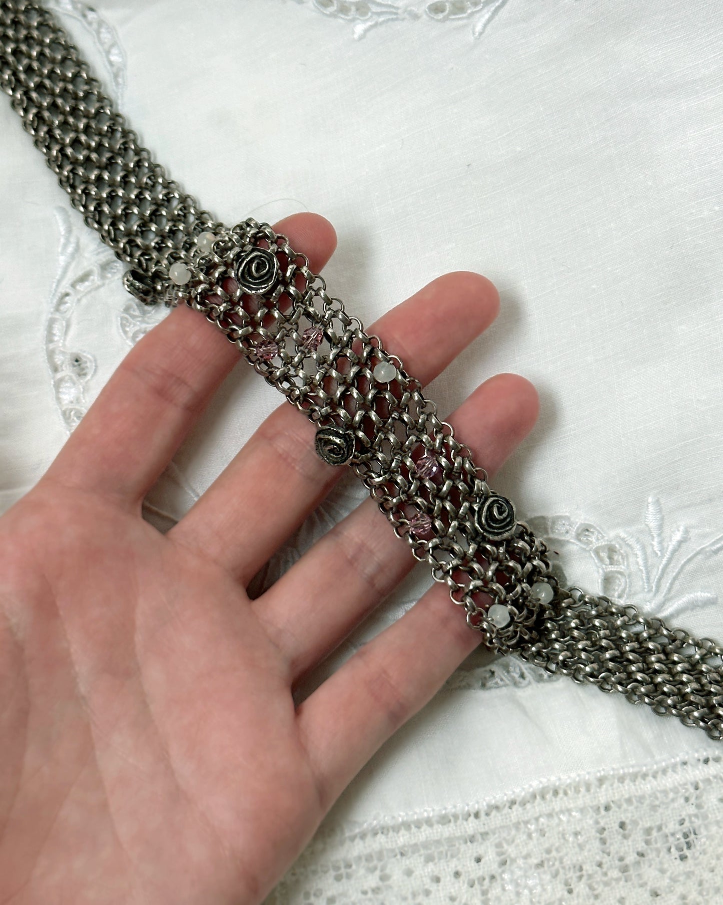Vintage Silver Mesh Choker