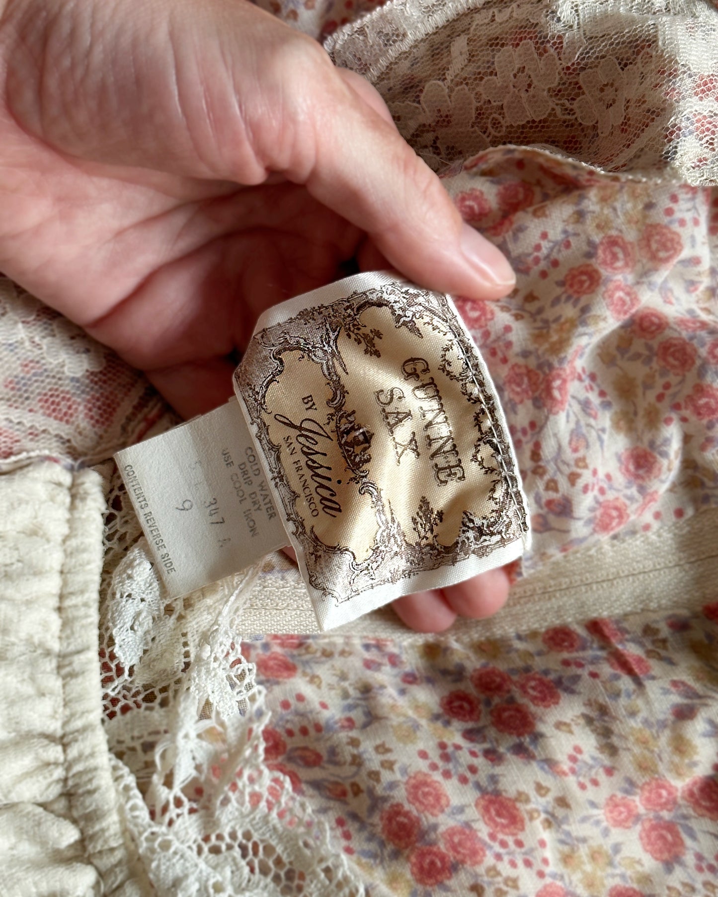 Vintage Gunne Sax Long Sleeve Floral Maxidress