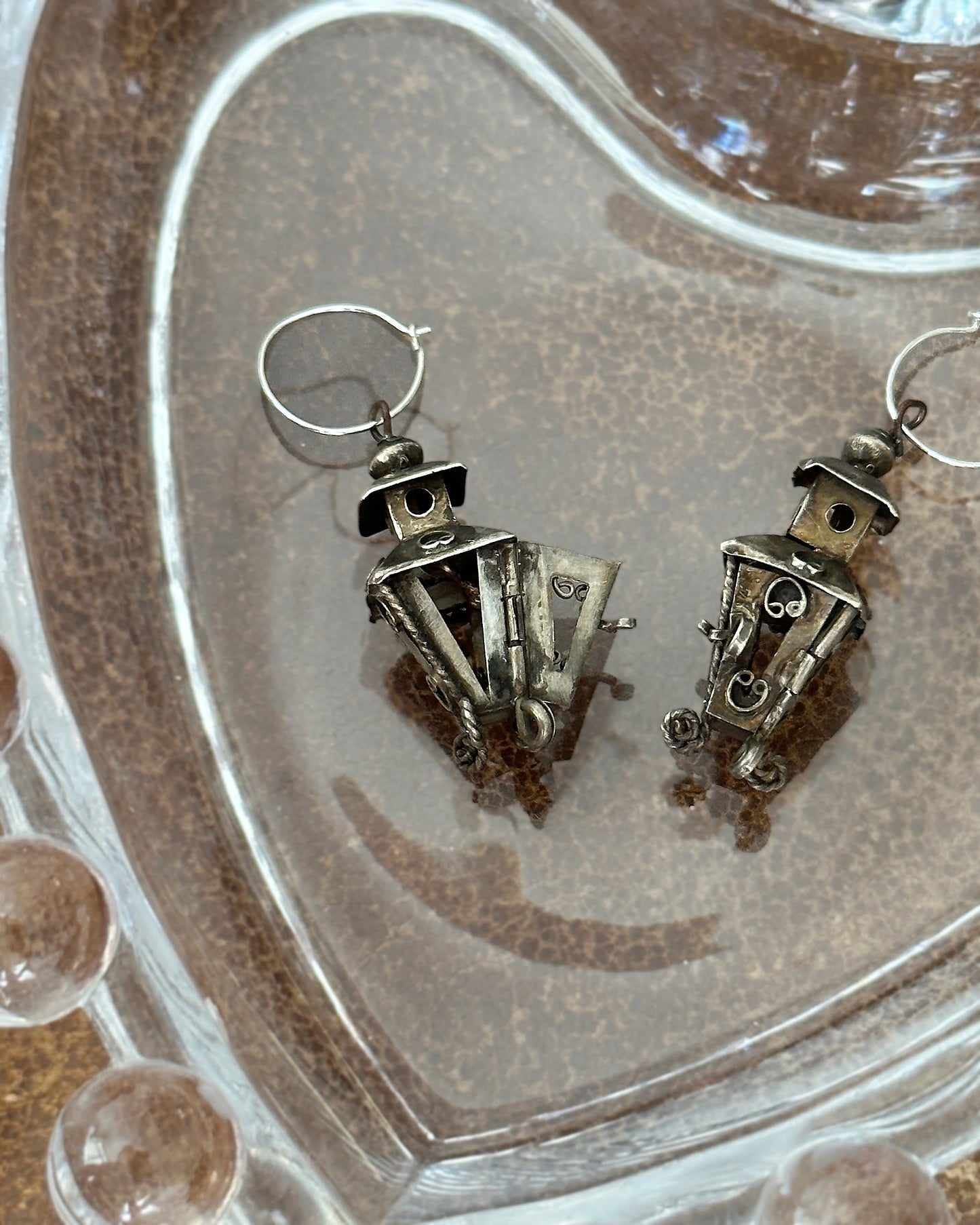 1940s Artisanal Mexican Silver Birdcage Parue