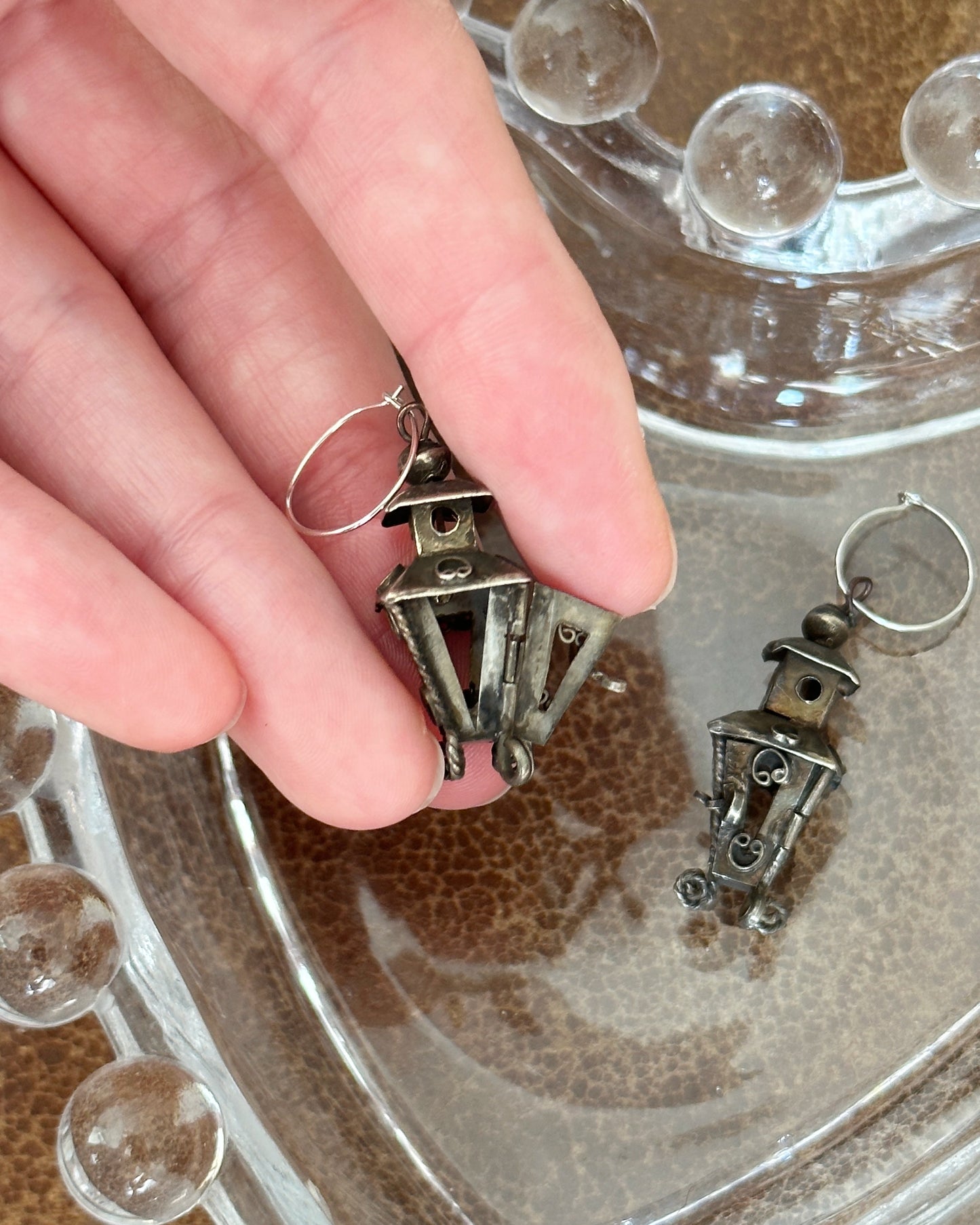 1940s Artisanal Mexican Silver Birdcage Parue