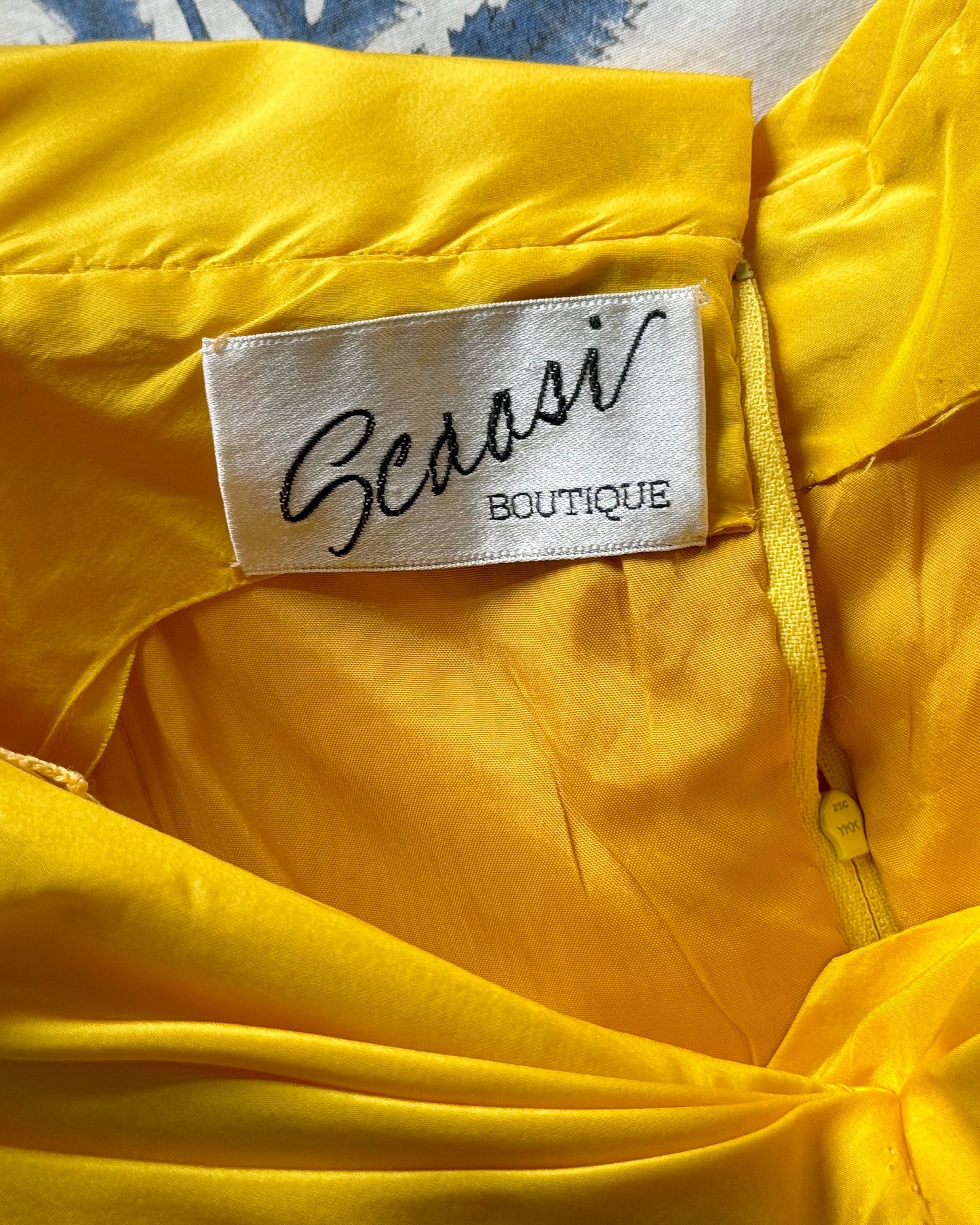 Vintage 1980s Arnold Scaasi Cape Collar Ruffled Cocktail Dress