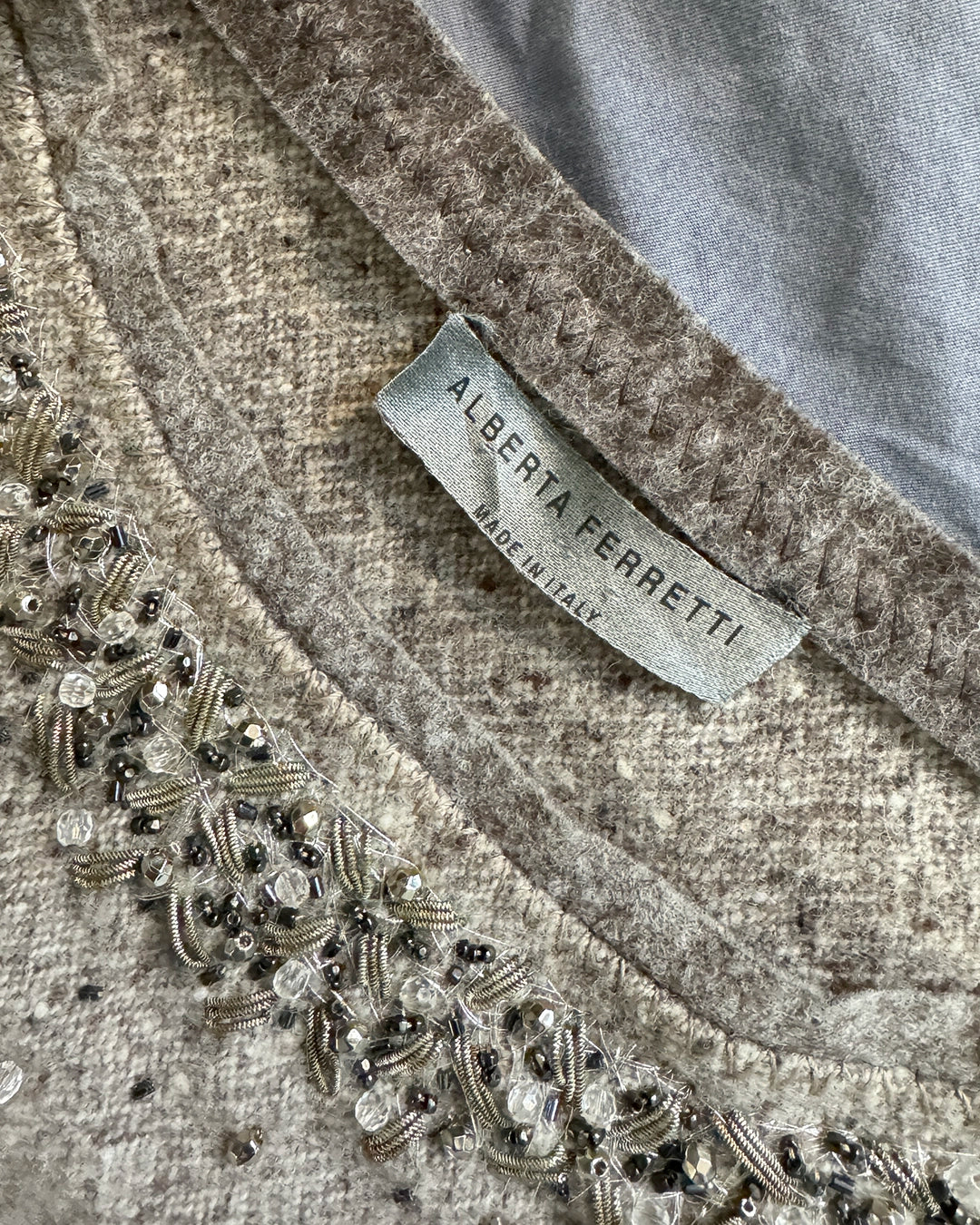 Alberta Ferretti Cashmere Wool Embellished Shell
