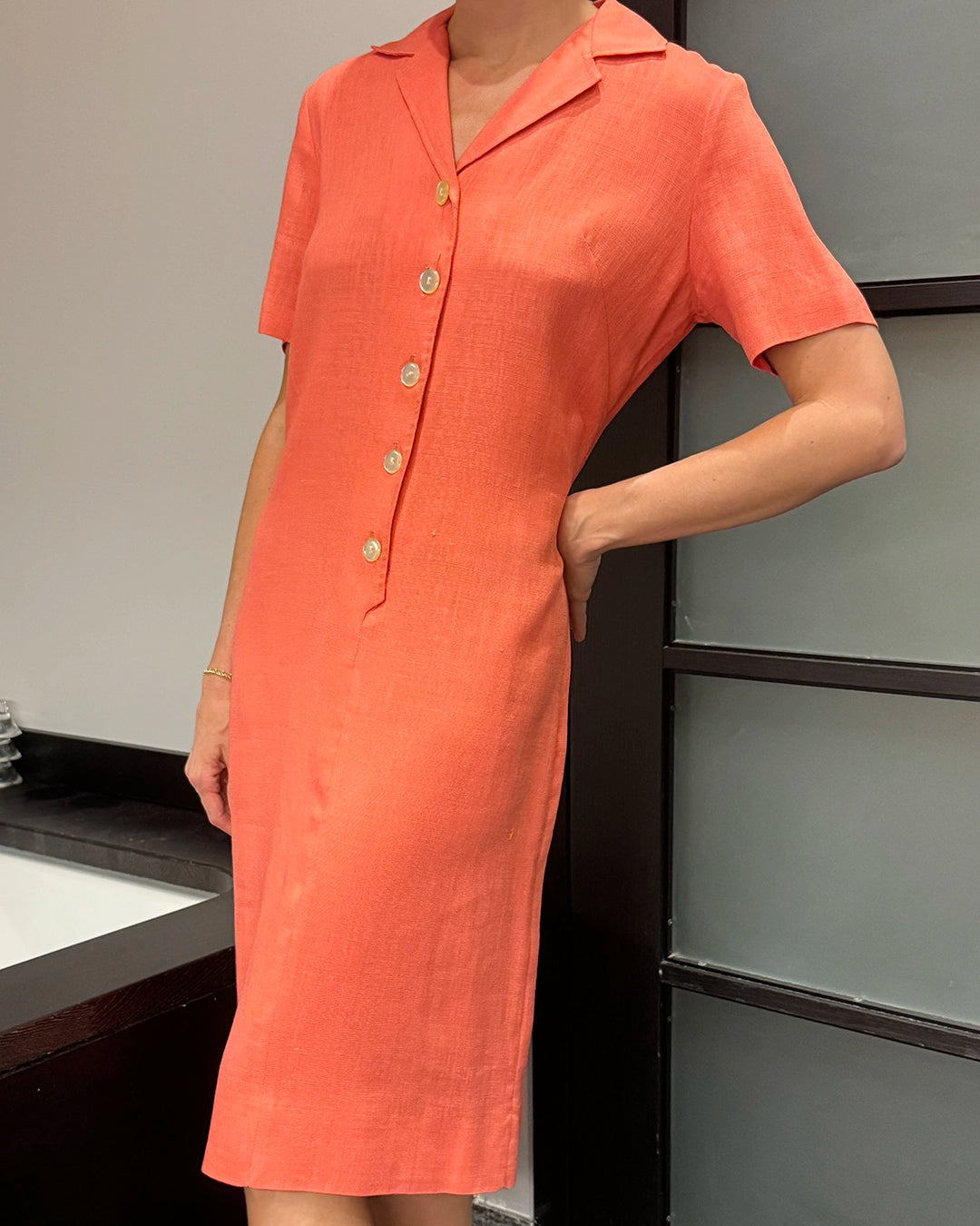 Vintage 1960s Irish Linen Shirtdress
