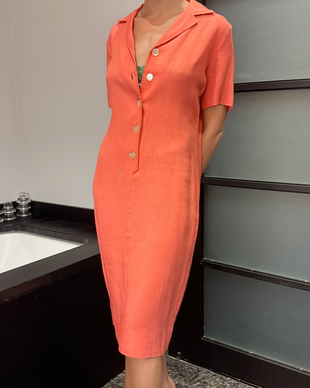 Vintage 1960s Irish Linen Shirtdress