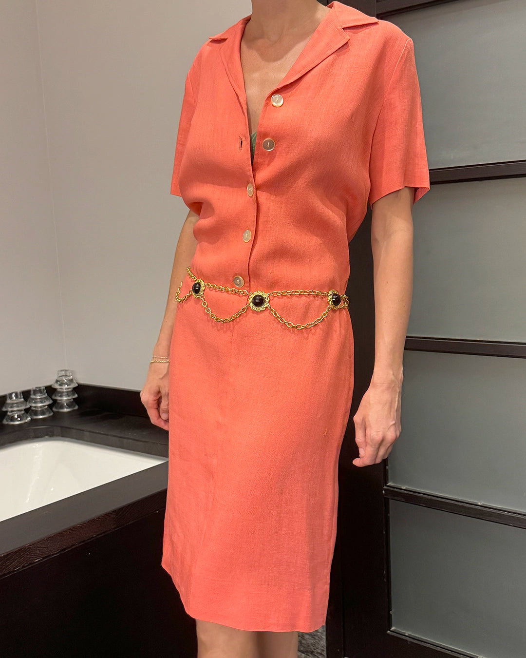 Vintage 1960s Irish Linen Shirtdress