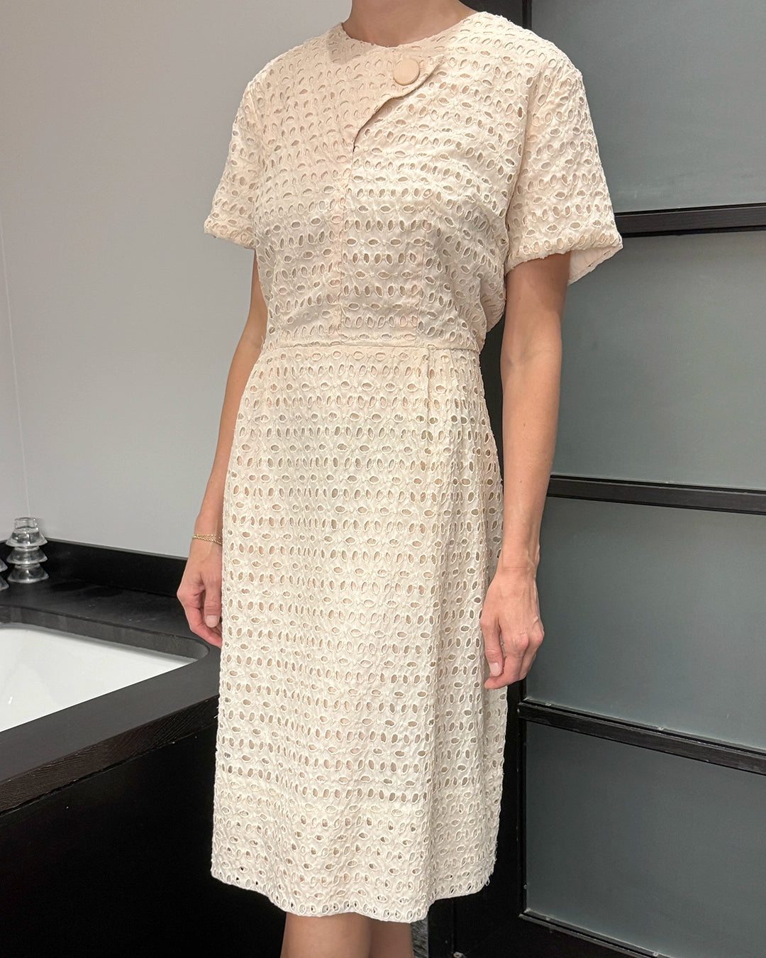Vintage 1960s Eyelet Cotton Dress