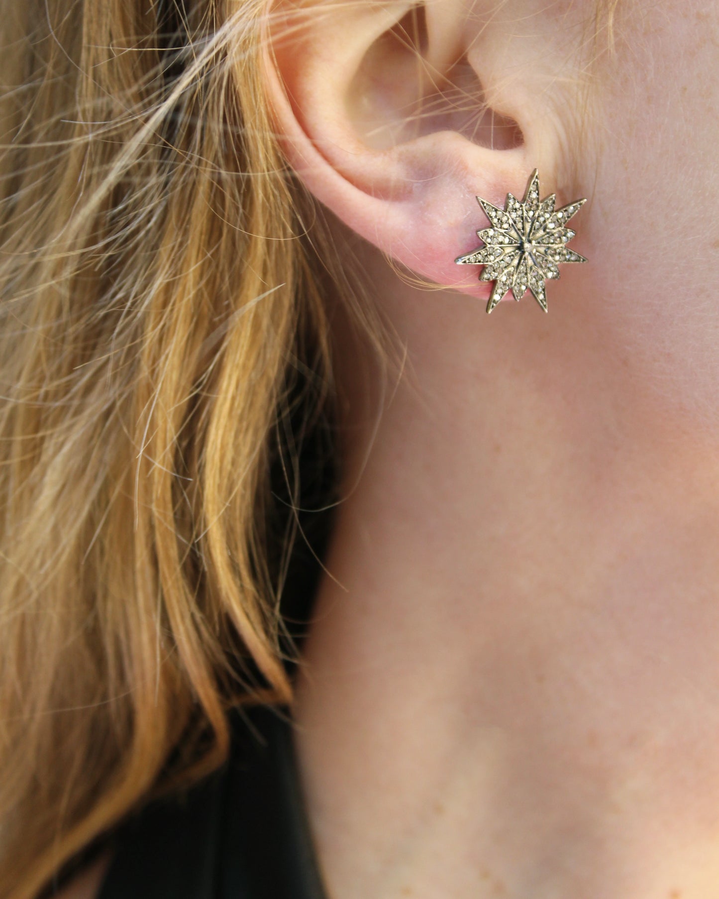 Vintage Diamond Starburst Earrings