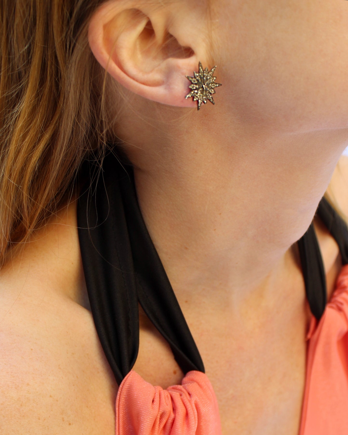 Vintage Diamond Starburst Earrings