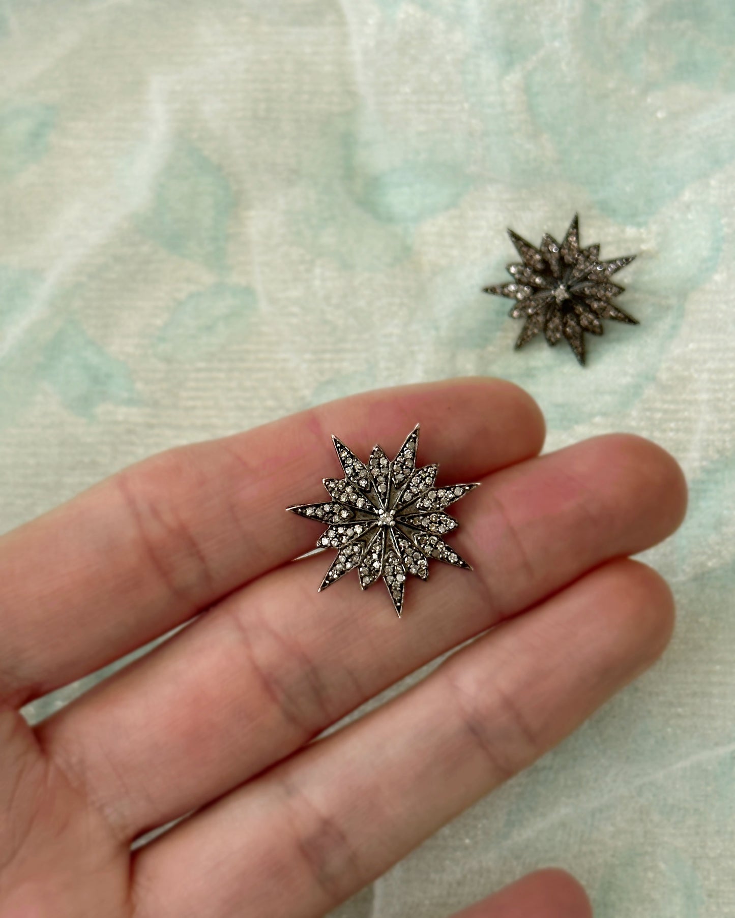 Vintage Diamond Starburst Earrings