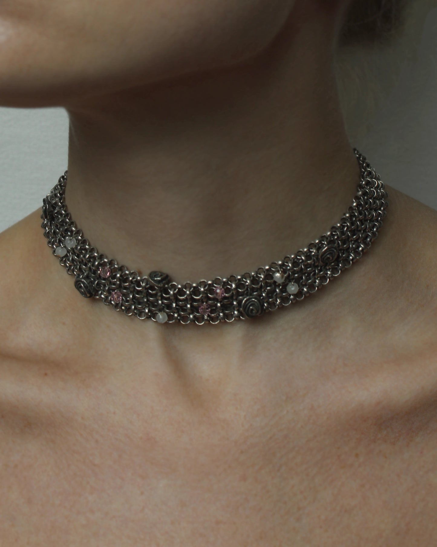 Vintage Silver Mesh Choker