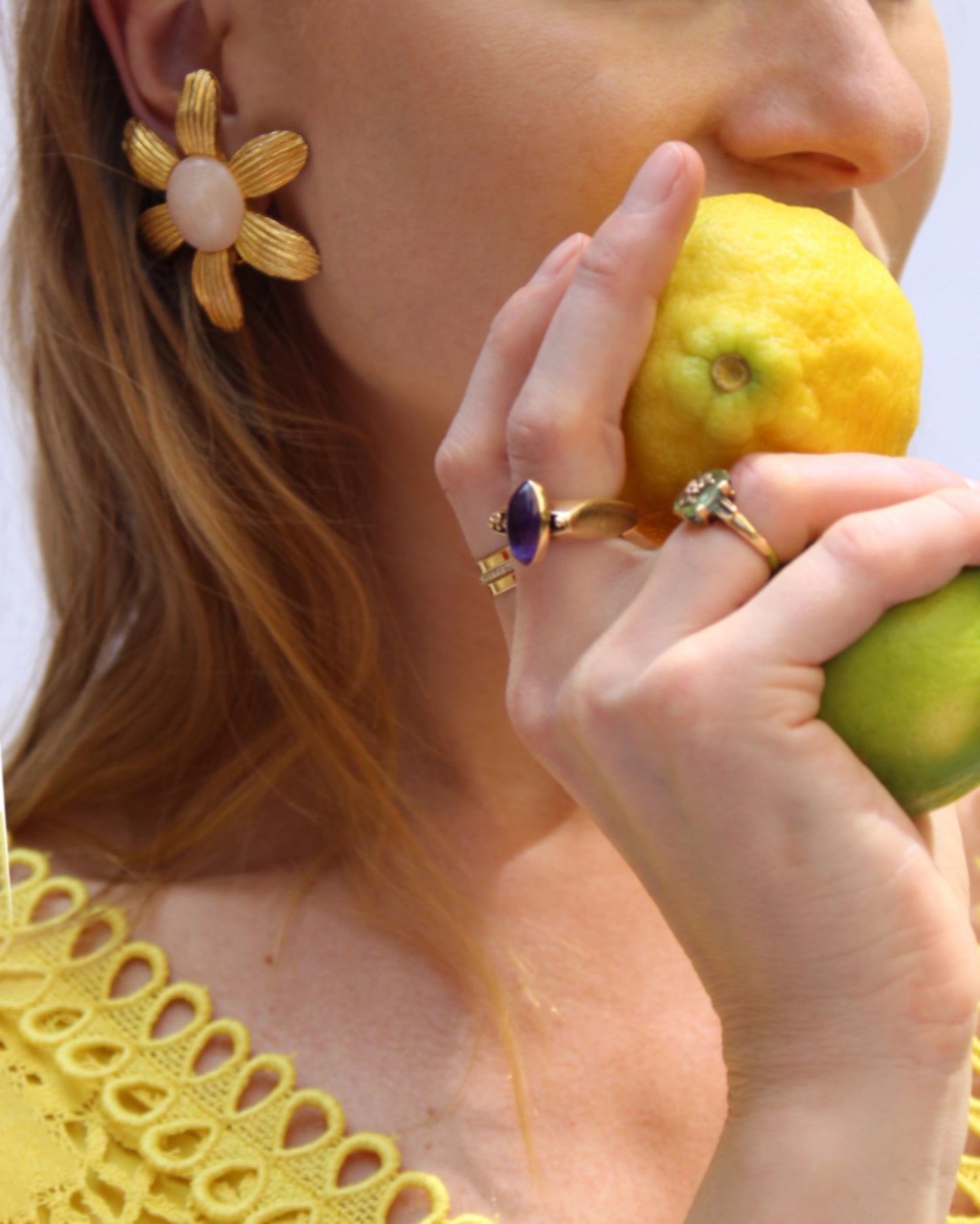 Vintage Oversized Stud Flower Earrings