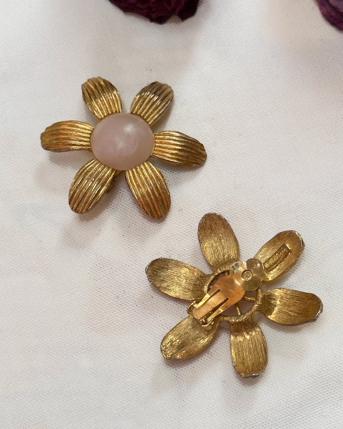 Vintage Oversized Stud Flower Earrings