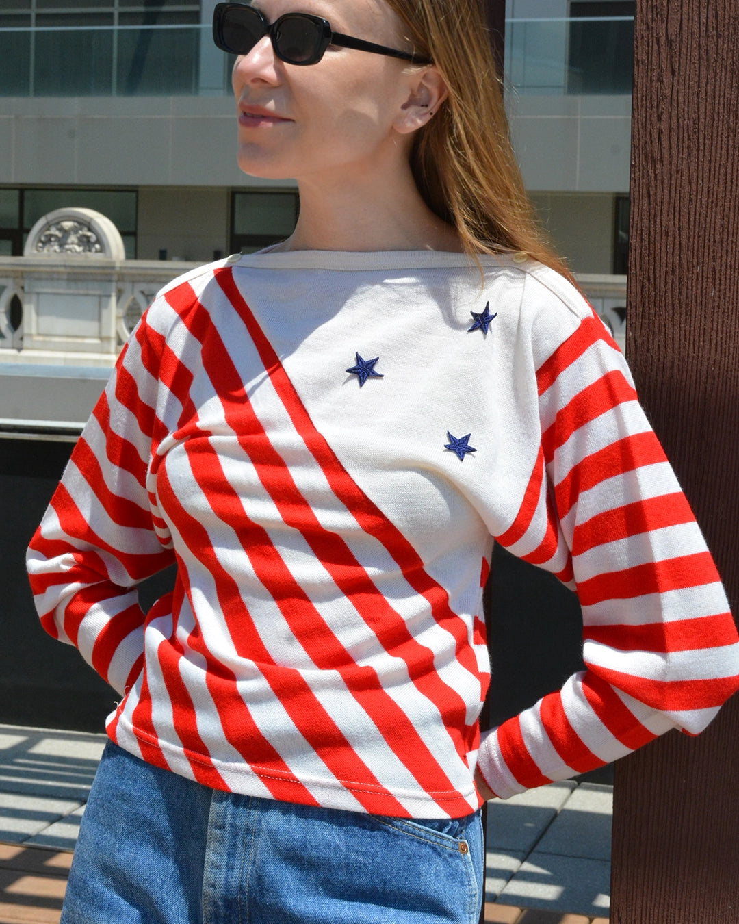 Italian Vintage Stars-and-Stripes Nautical Knit