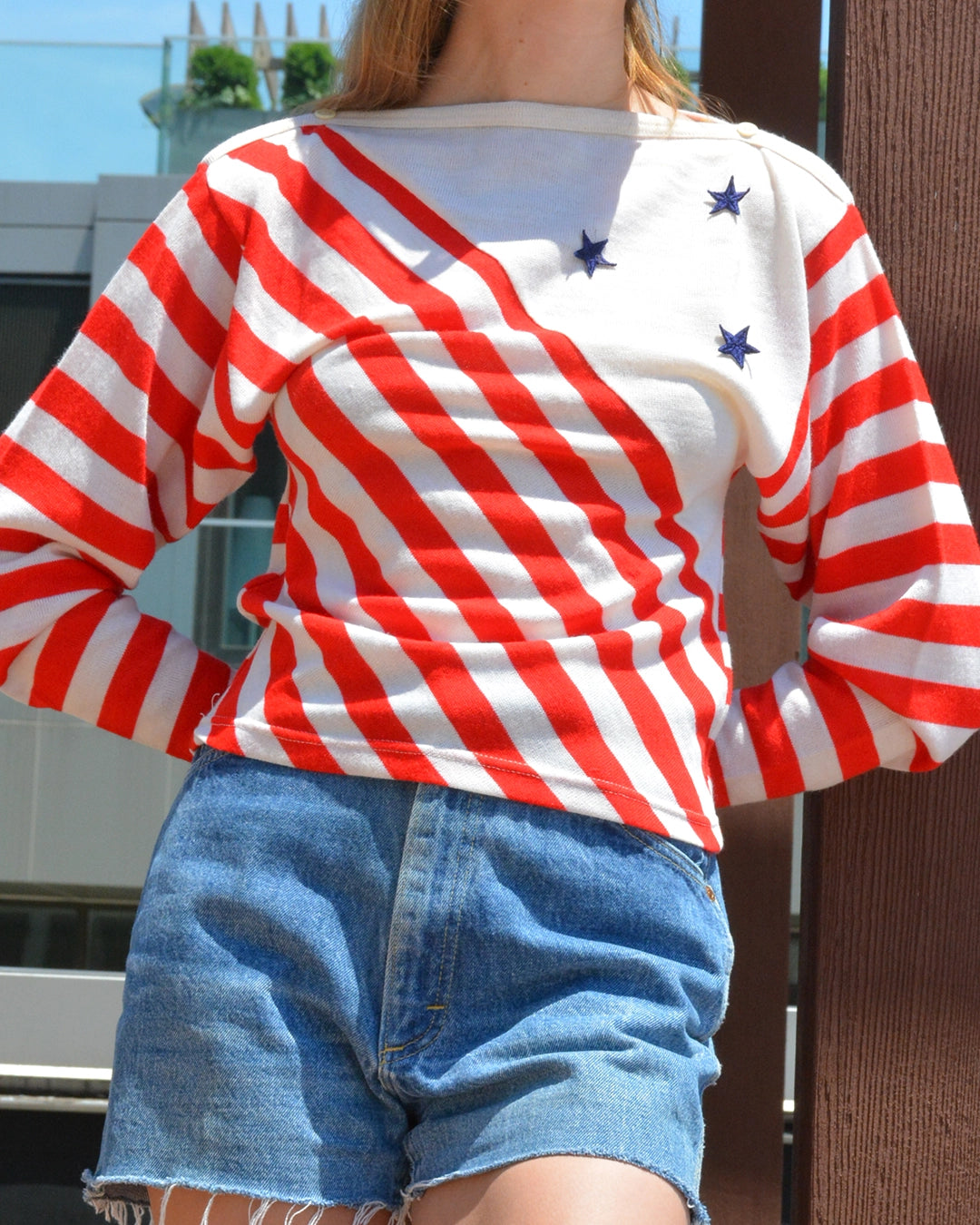 Italian Vintage Stars-and-Stripes Nautical Knit
