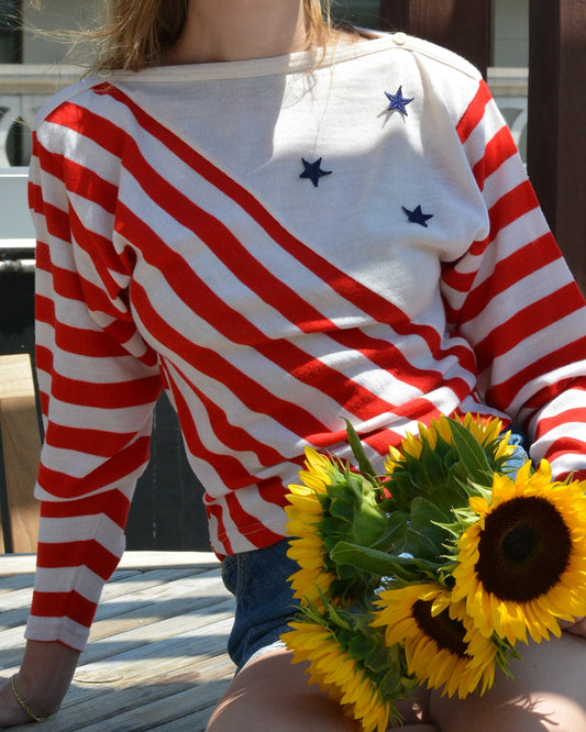 Italian Vintage Stars-and-Stripes Nautical Knit