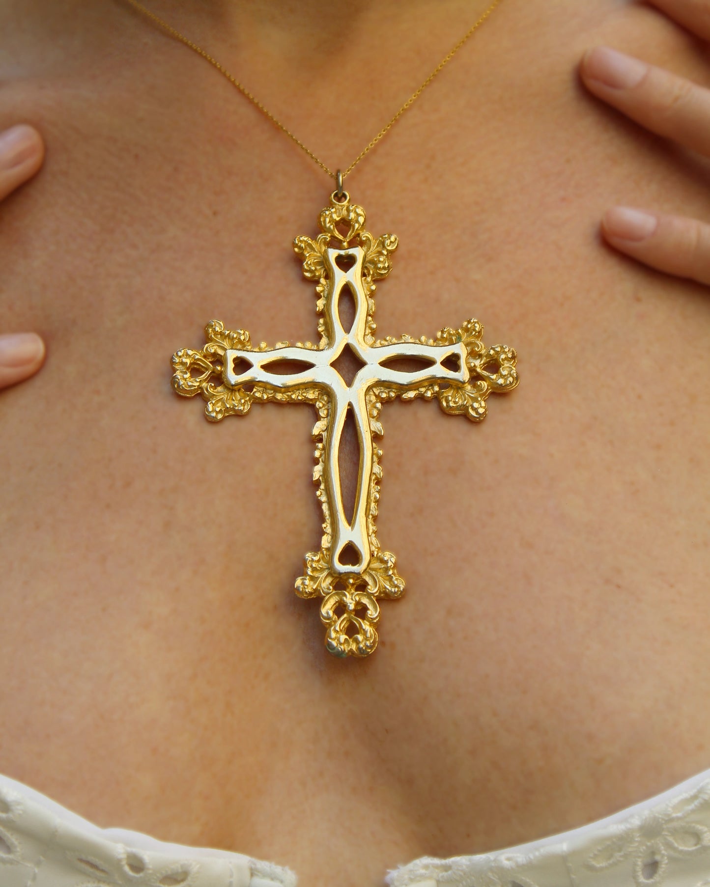 Vintage Large Gold Baroque Cross